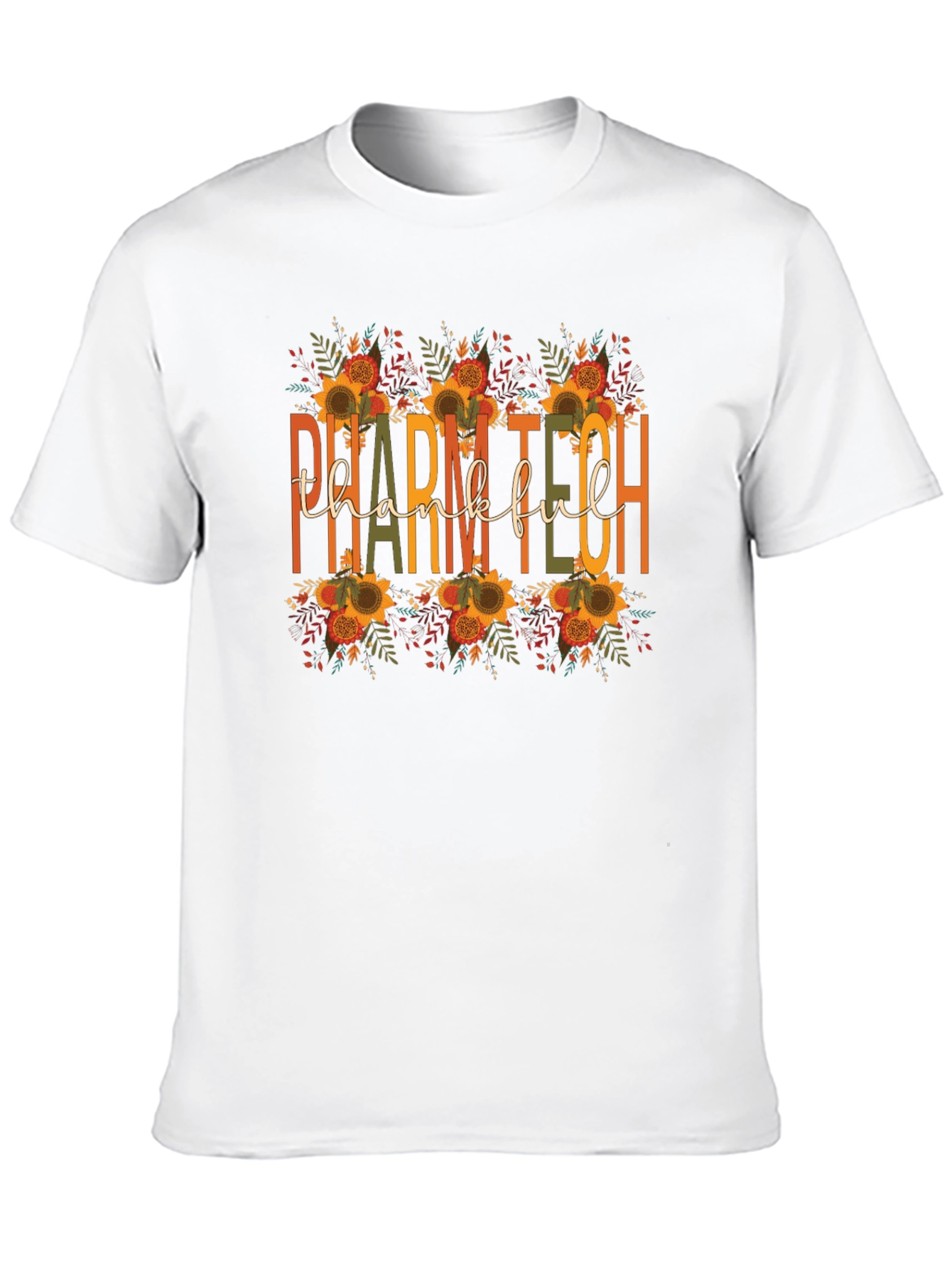 Pharm Tech Thankful T-Shirt Fall Floral Print - 10
