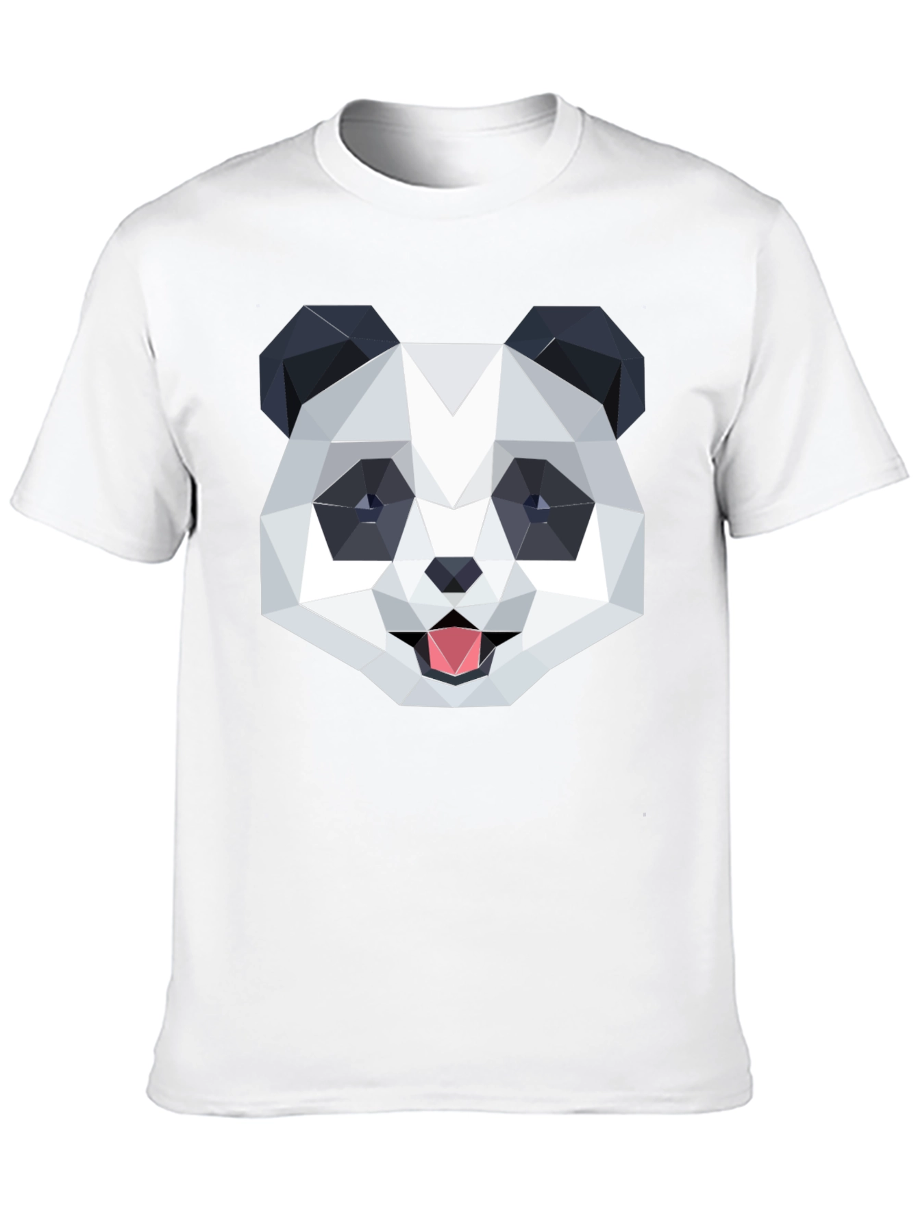 Black Geometric Panda Graphic Black T-Shirt view 10