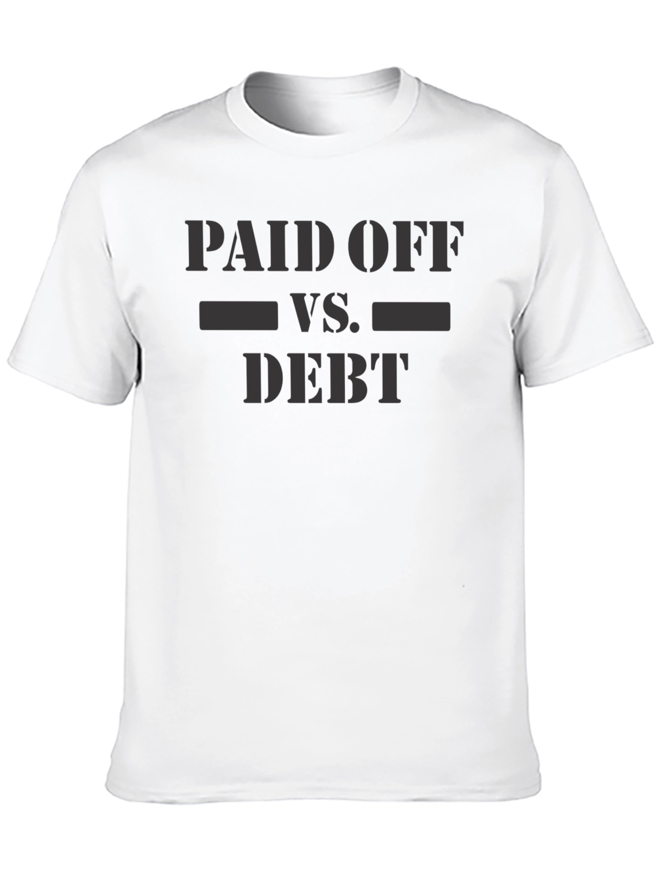 Black Paid Off vs Debt Graphic Tee - Finance Humor T-Shirt view 10