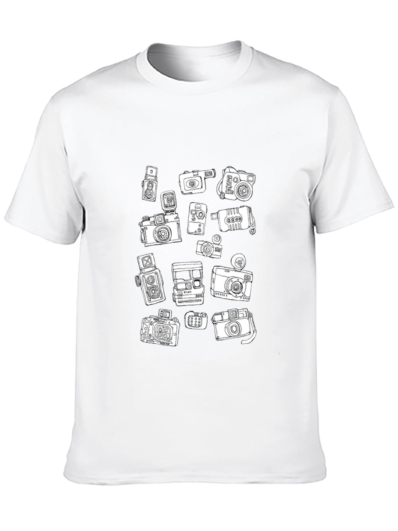 Black Camera Print Black T-Shirt view 10