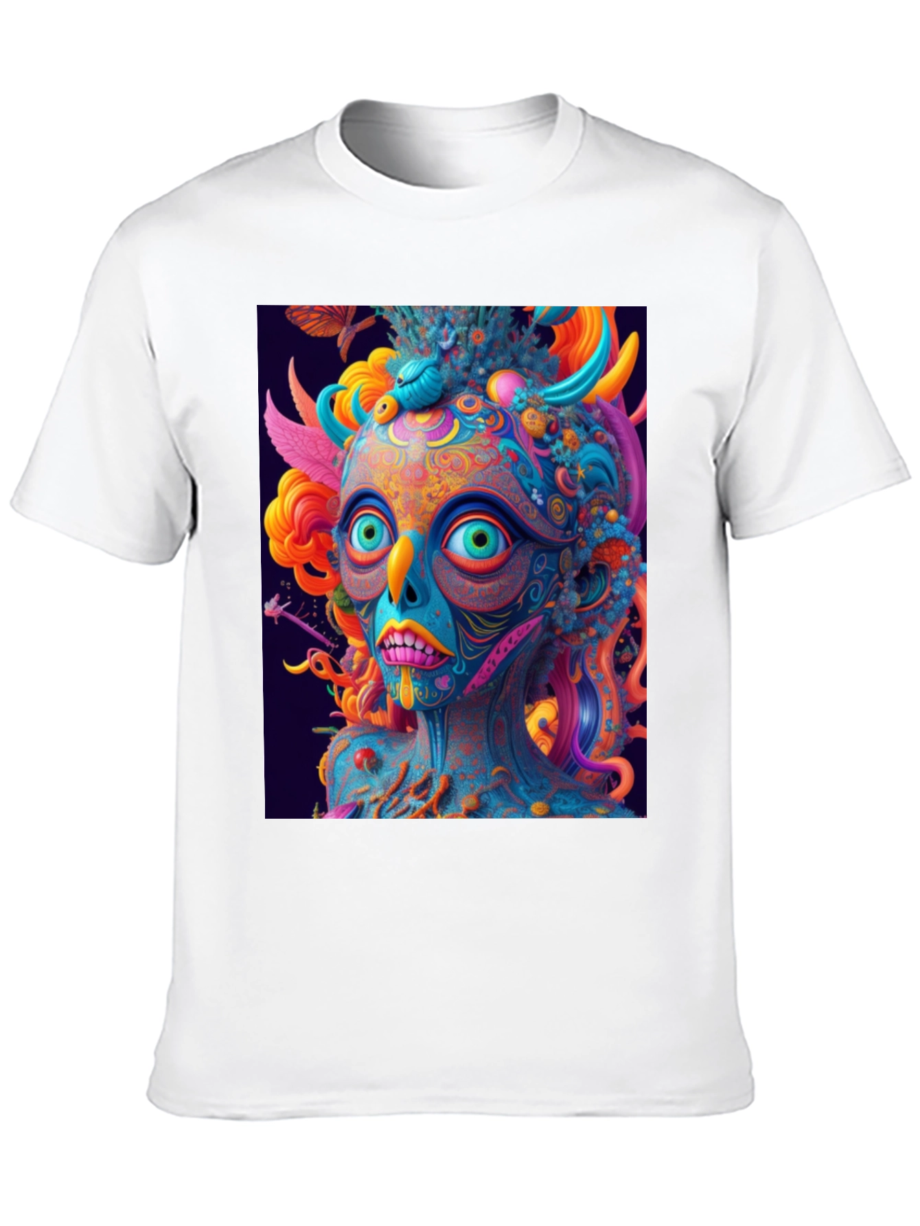 Black Psychedelic Art T-Shirt - Vivid Graphic Tee view 10