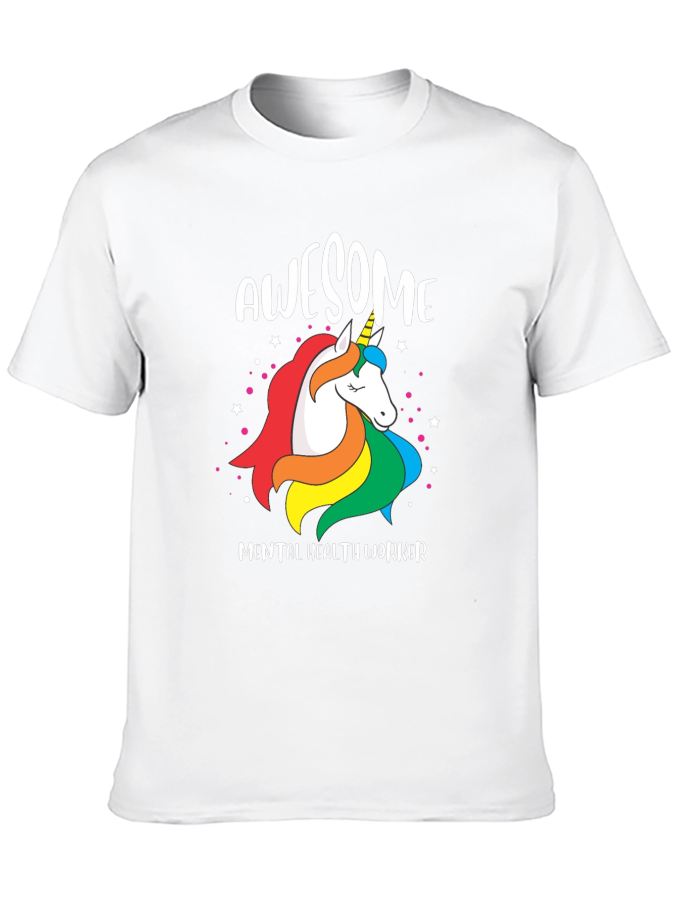 Black Awesome Mental Health Worker Unicorn T-Shirt view 10