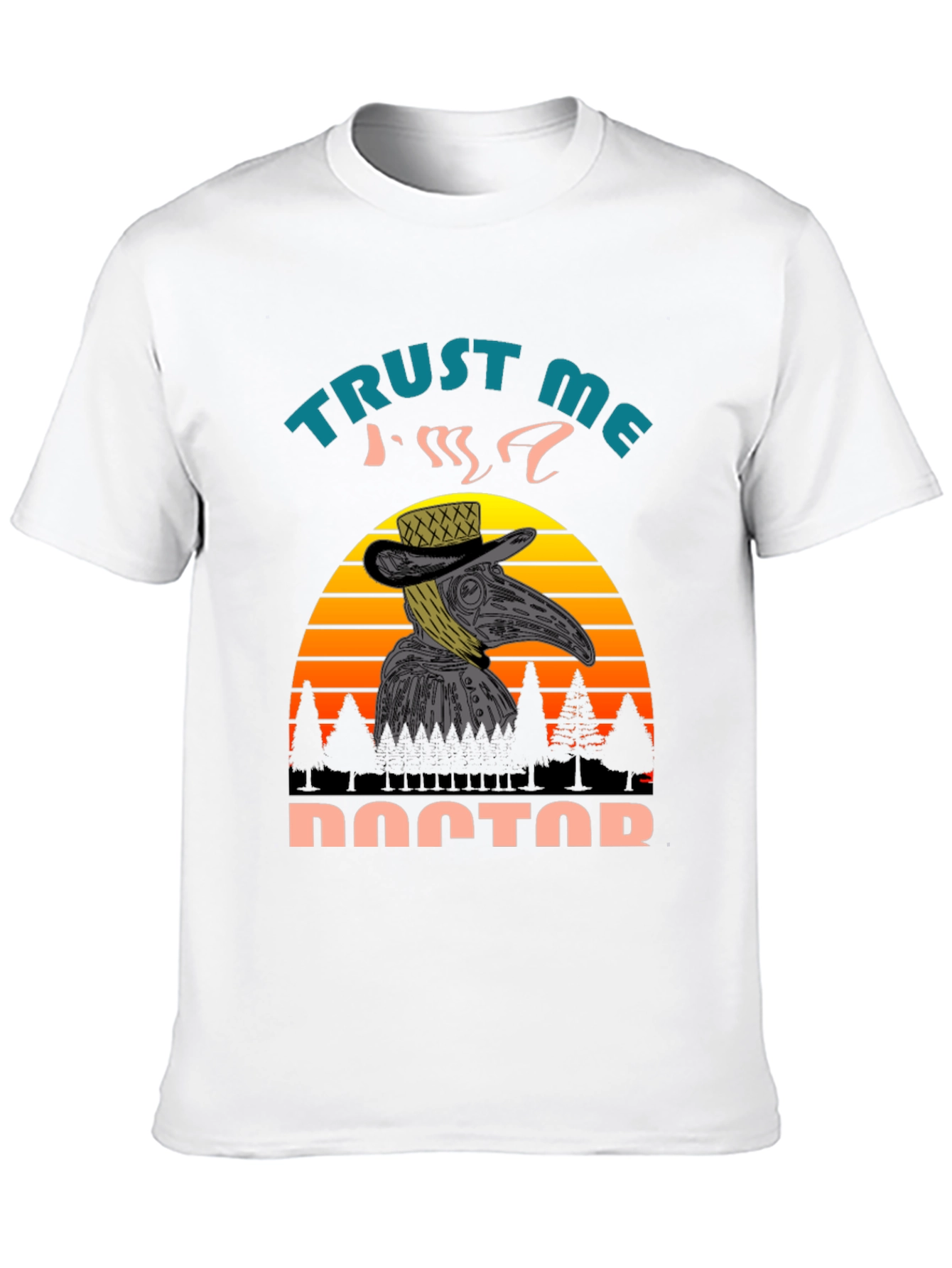 Black Trust Me I'm A Doctor Plague T-Shirt Retro Sunset view 10