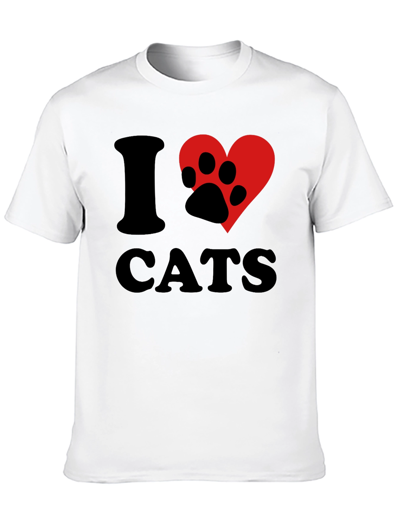 I Heart Cats T-Shirt - Black Cat Lover Tee - 10