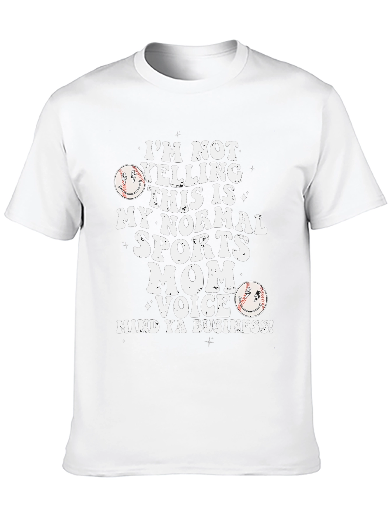 Black Sports Mom T-Shirt - I'm Not Yelling Baseball view 10