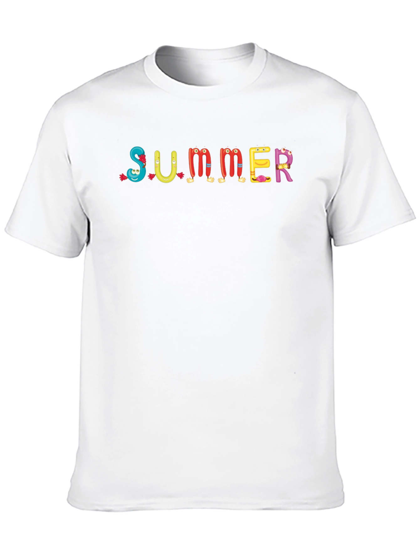 Black Fun Summer Cartoon T-Shirt - Crew Neck Casual Tee view 10