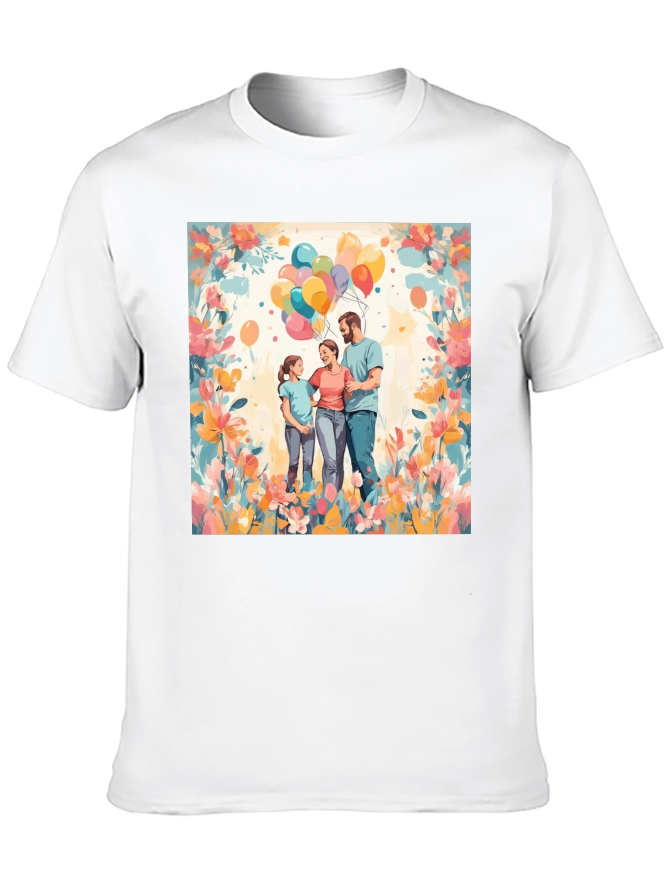 Black Family Balloon Art Black T-Shirt view 10