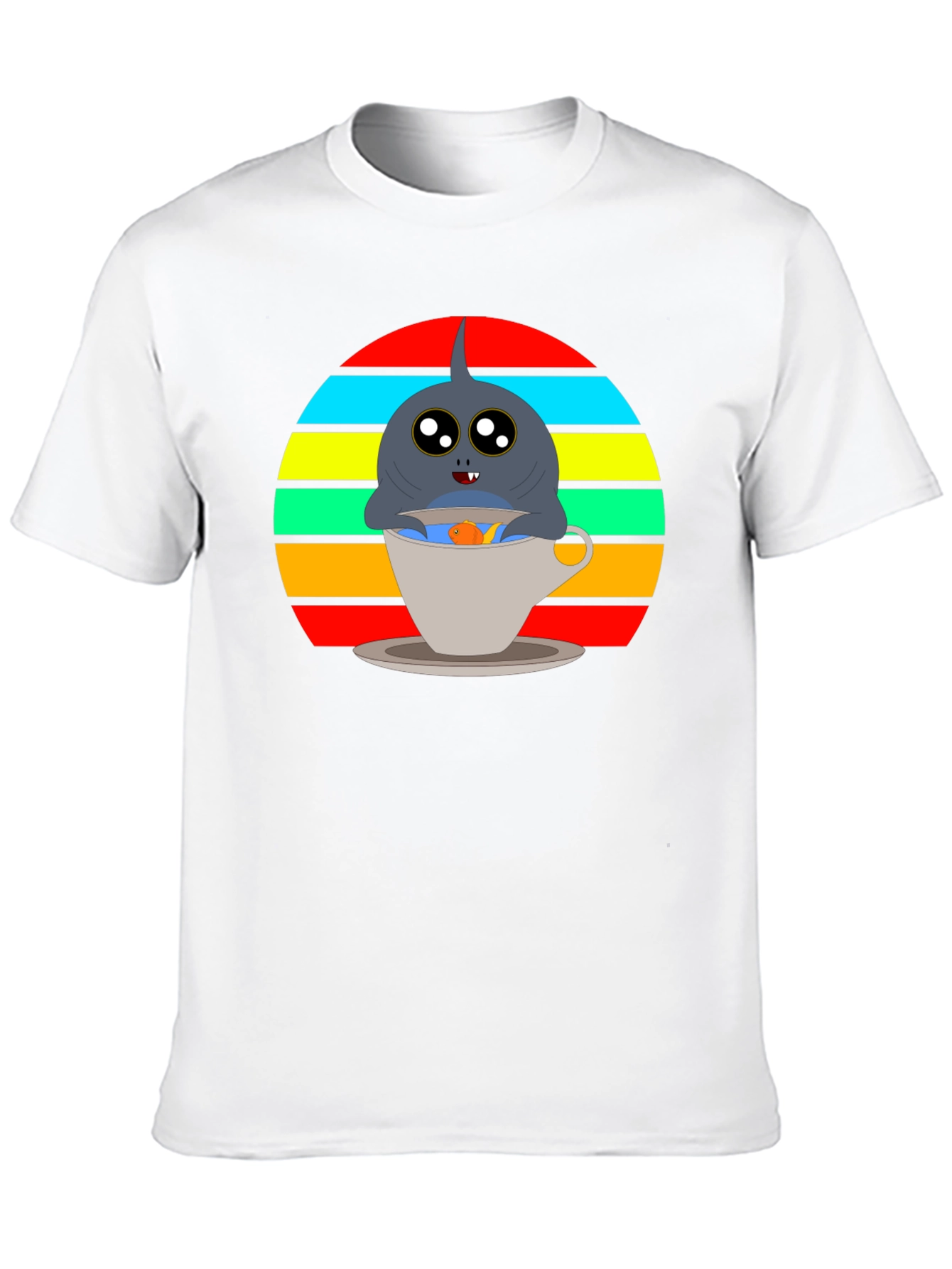 Black Shark in Teacup Graphic Tee - Cute & Fun view 10