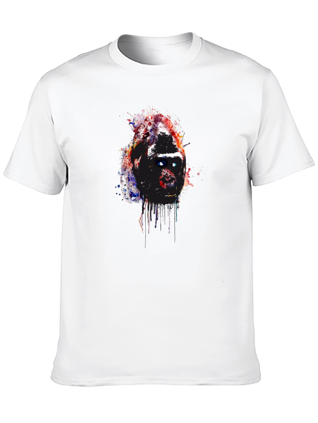 Black Abstract Gorilla Graphic Black T-Shirt view 10