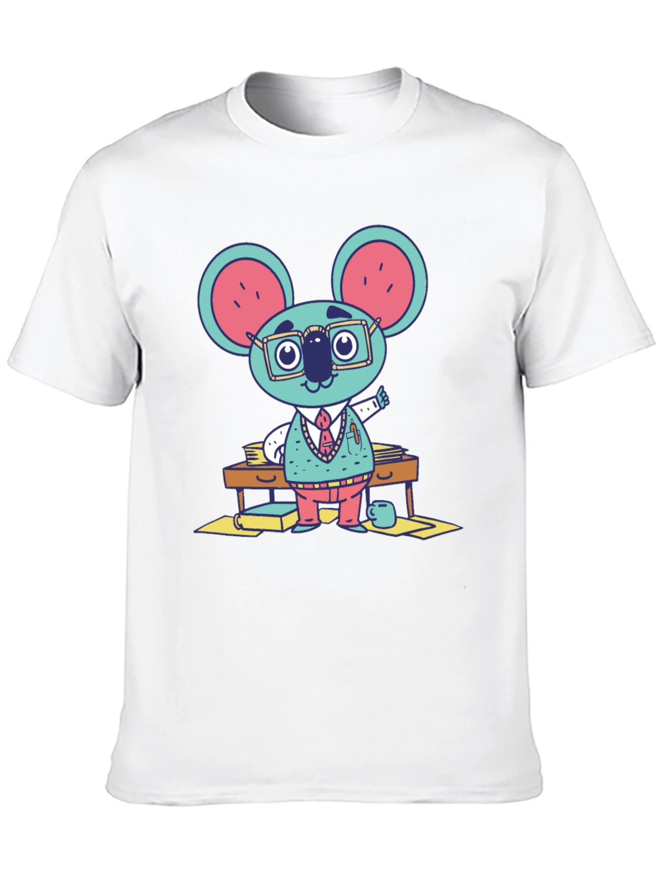 Black Quirky Koala Professor Graphic Tee view 10