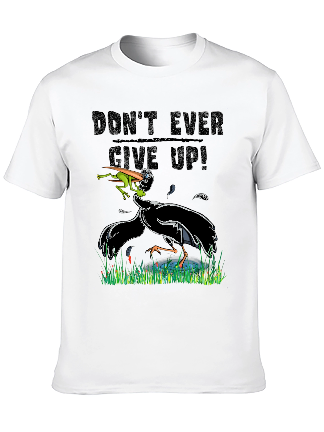 Black Don't Ever Give Up Funny Graphic Tee view 10