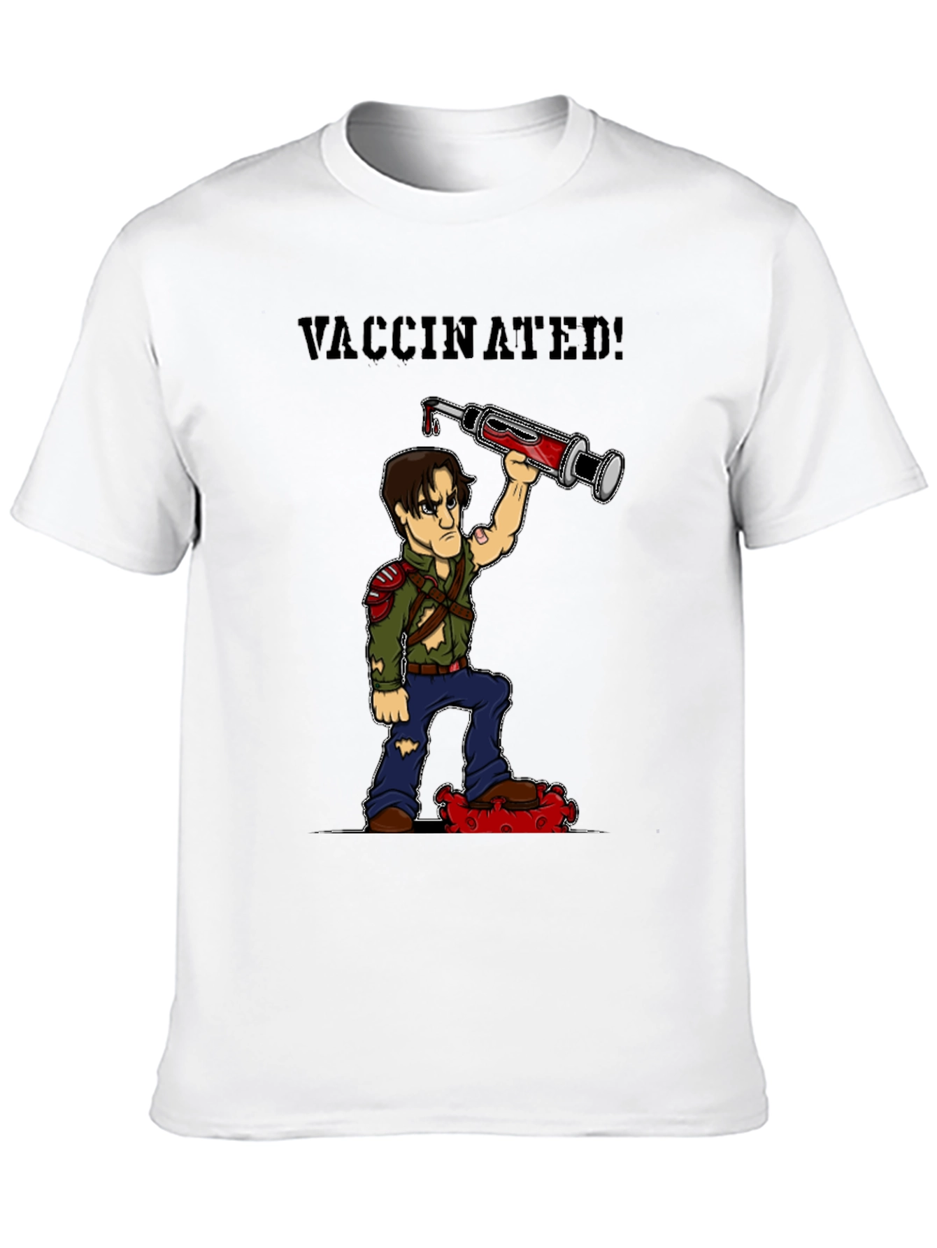 Black Vaccinated Zombie T-Shirt: Virus Slayer view 10