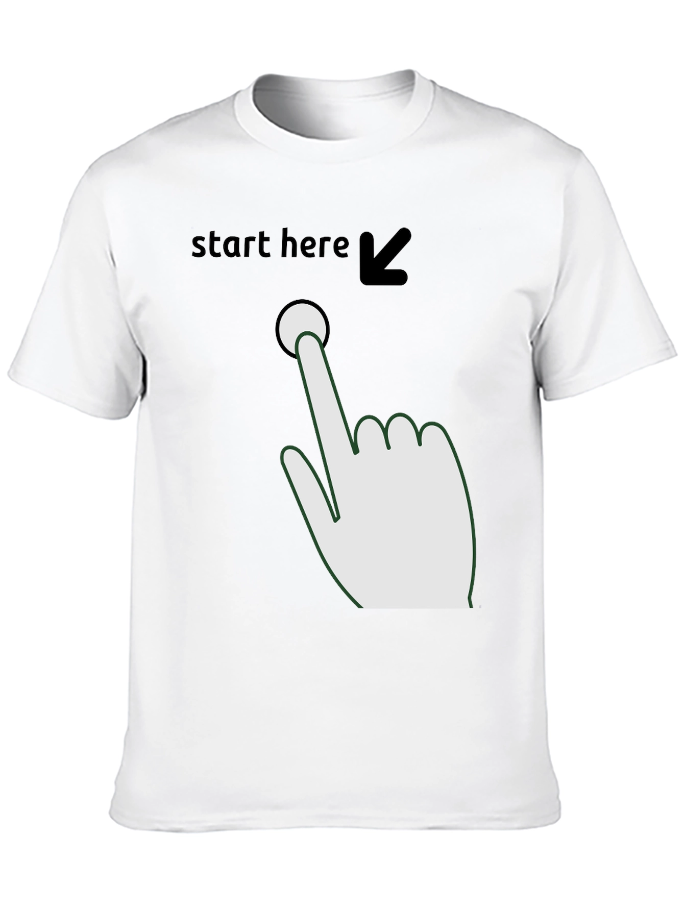 Black Start Here Graphic Tee - Funny Novelty Shirt view 10