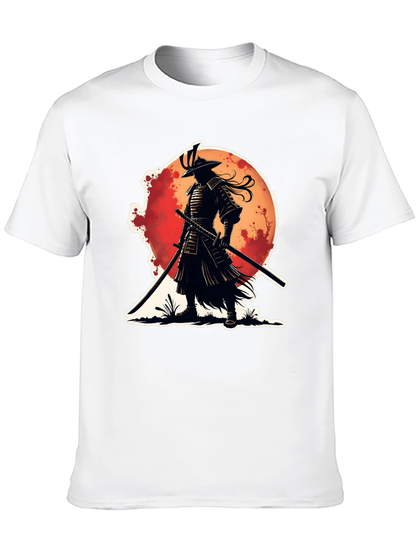 Black Samurai Warrior Graphic Tee - Black Cotton Blend view 10