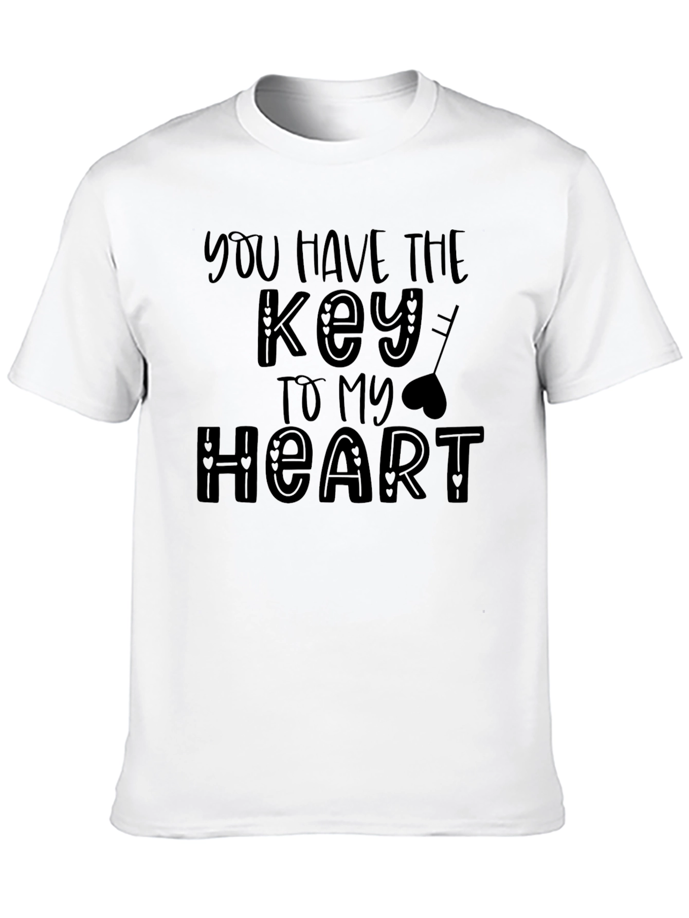 Black Key to My Heart Black Graphic Tee view 10
