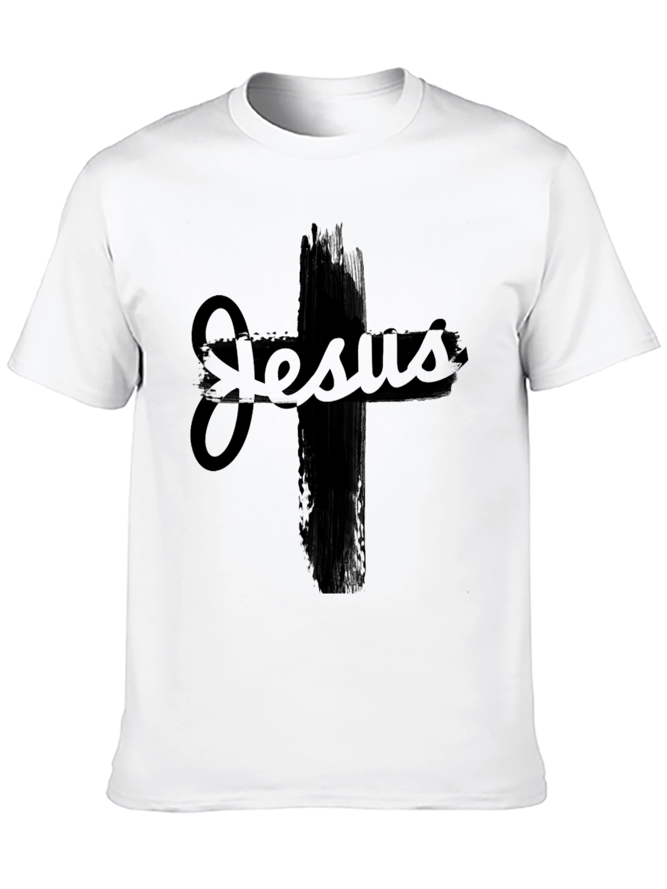 Black Jesus Cross Graphic Black T-Shirt view 10