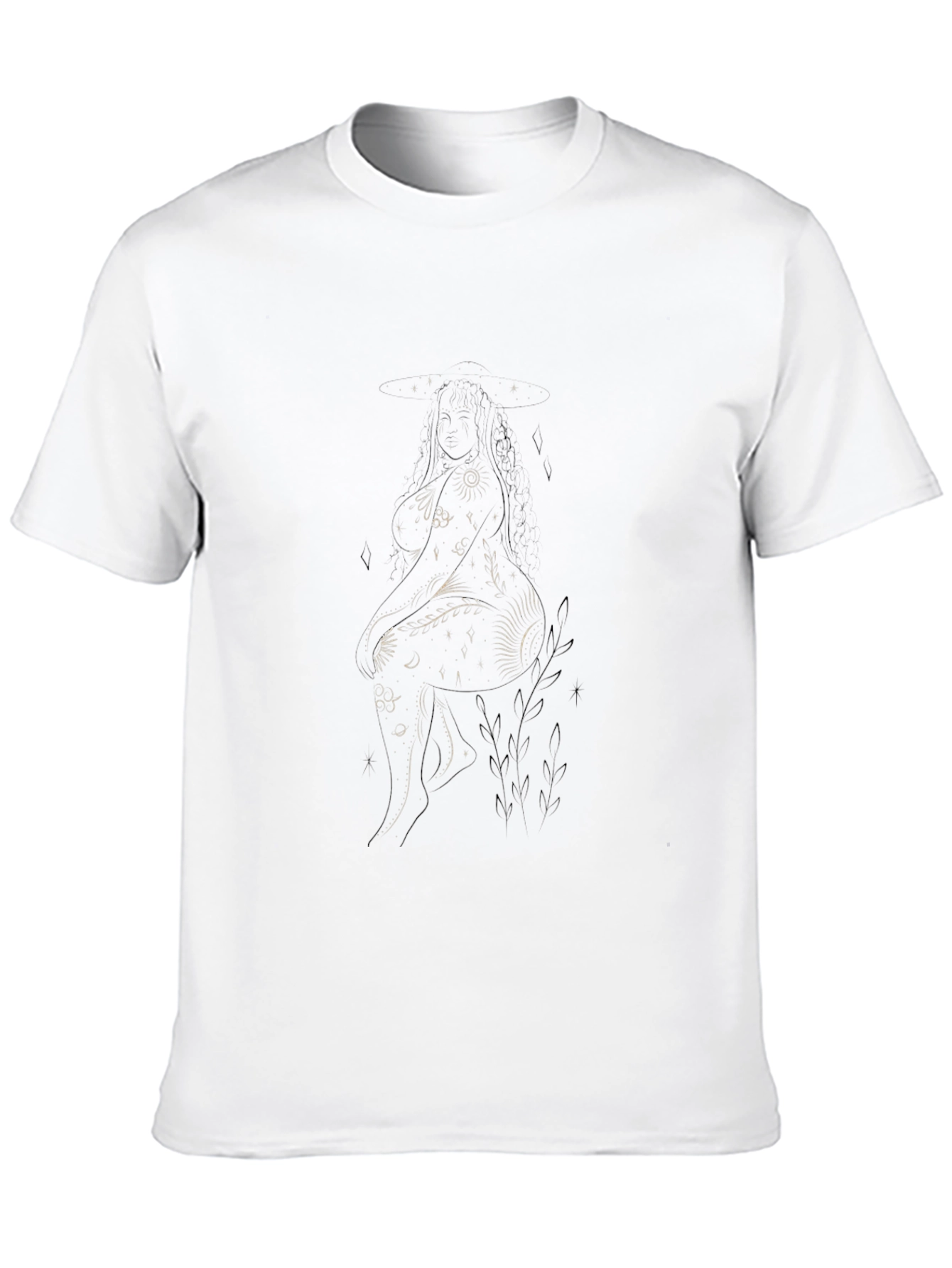 Black Celestial Woman Graphic Black Tee view 10