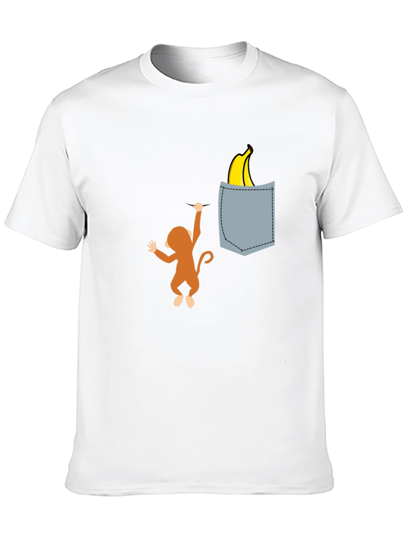 Black Monkey Banana Pocket T-Shirt - Novelty Graphic Tee view 10