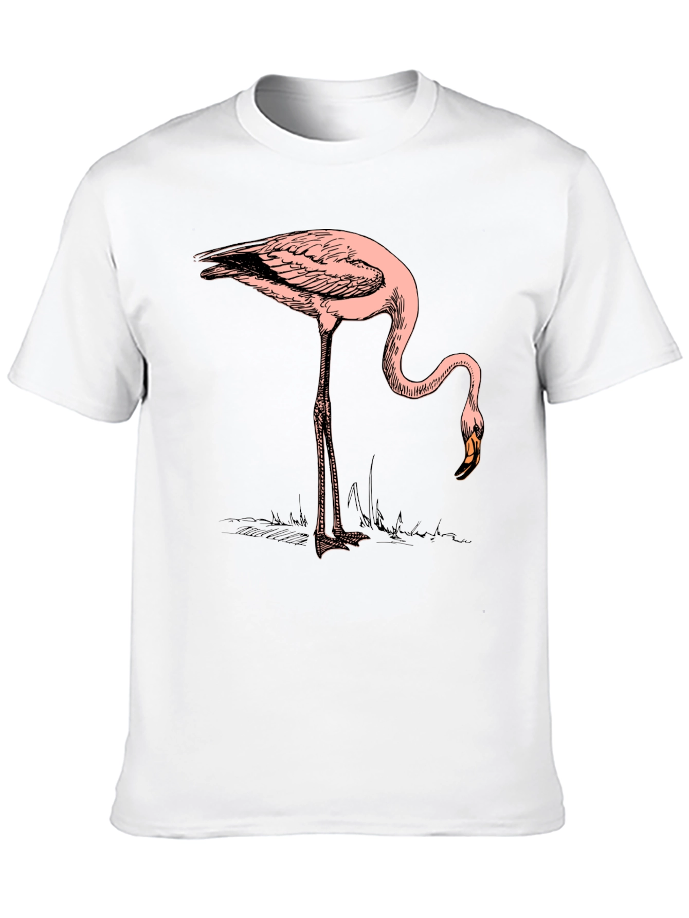 Black Cool Flamingo Graphic Print Black T-Shirt view 10
