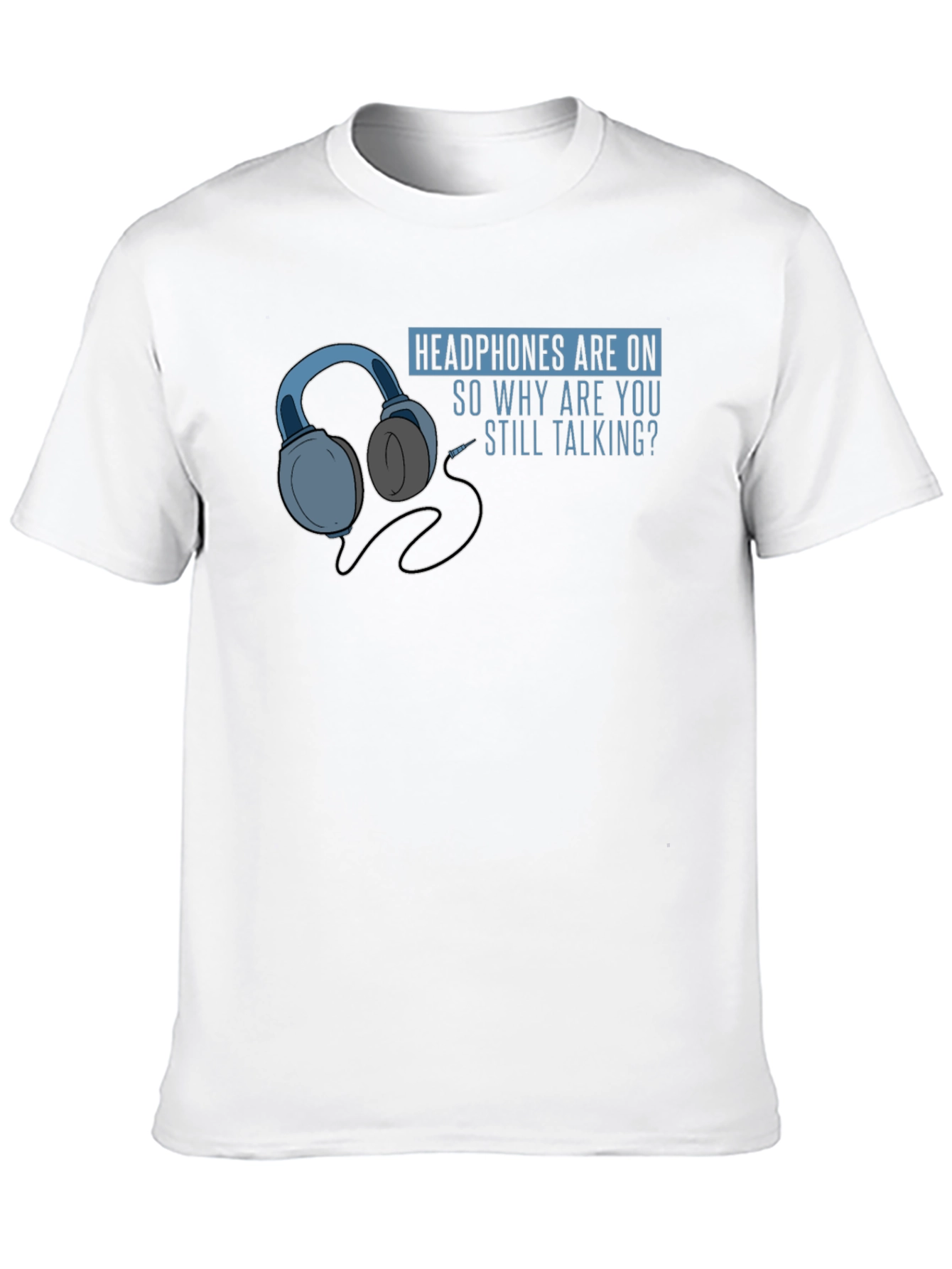 Black Headphones On Graphic T-Shirt - Introvert Humor view 10