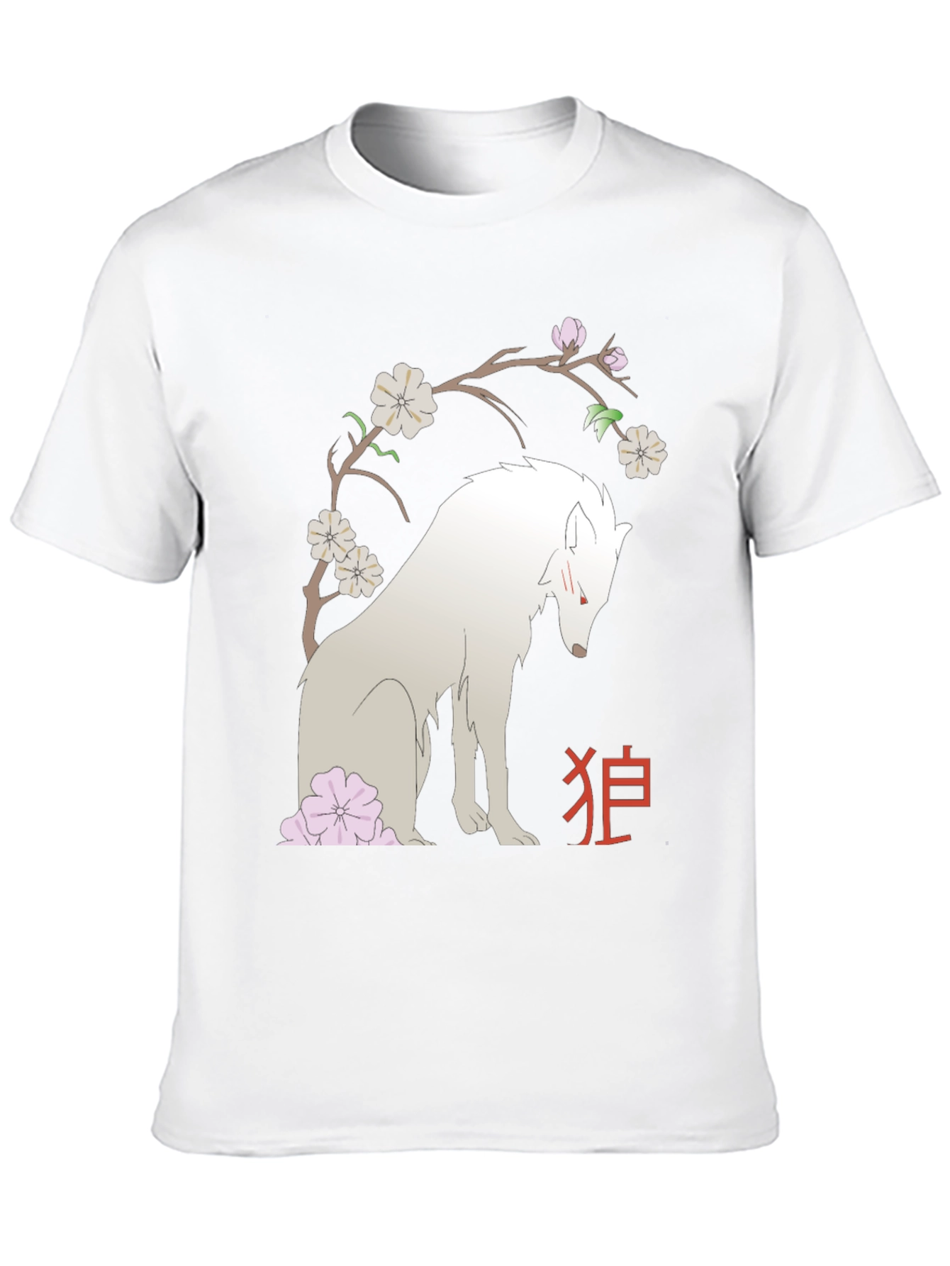 Black Wolf & Cherry Blossom Graphic Tee view 10