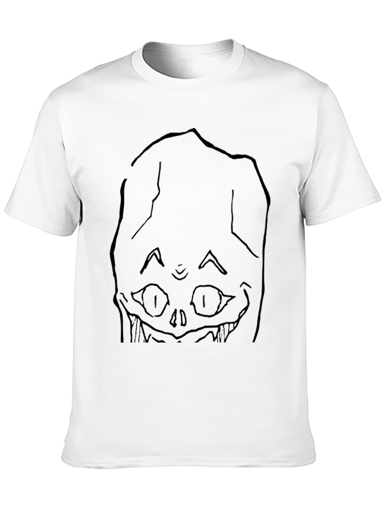 Black Spooky Face Black Graphic T-Shirt view 10