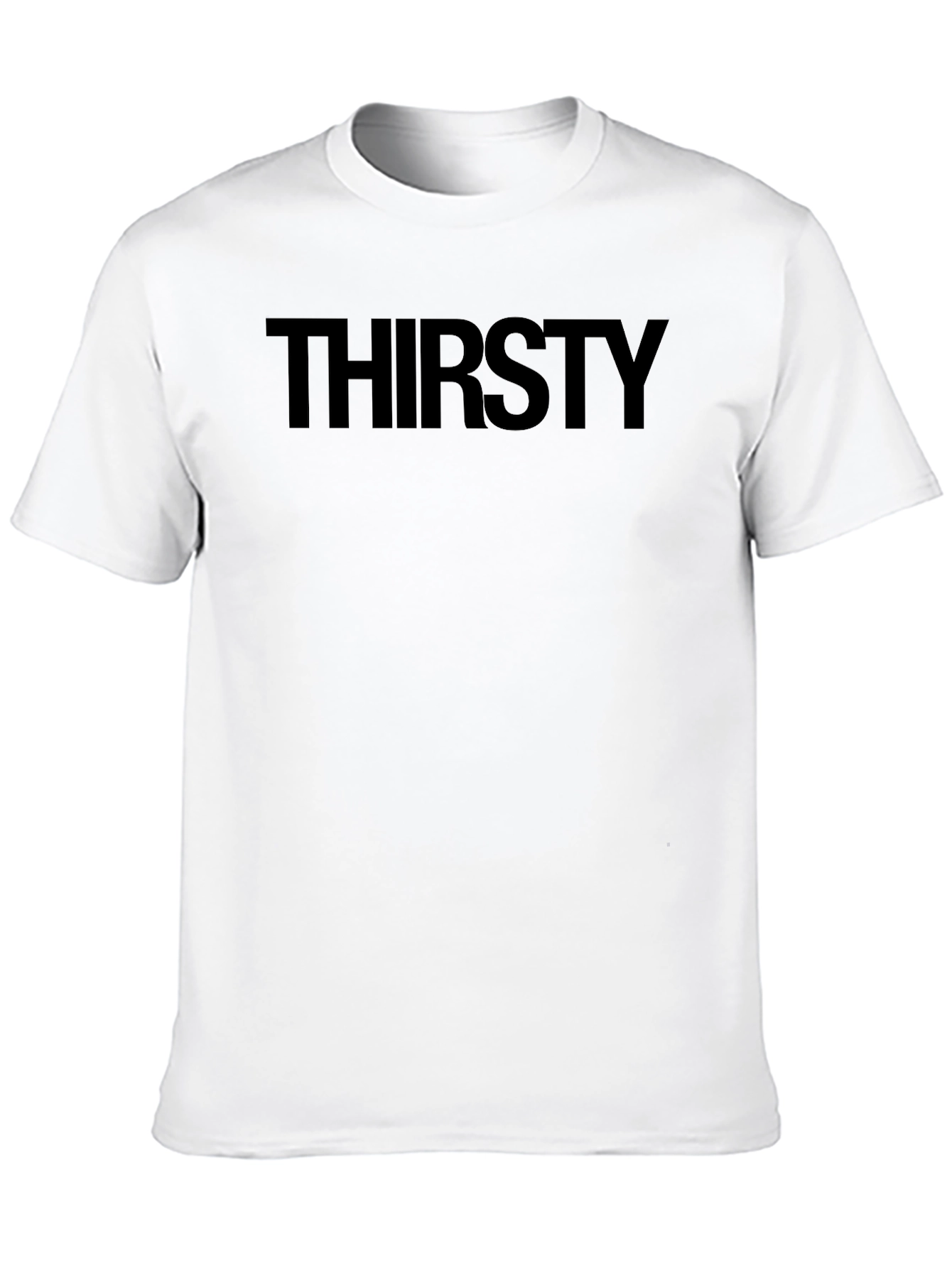 Black Thirsty Graphic Tee - Bold Black Cotton Shirt view 10
