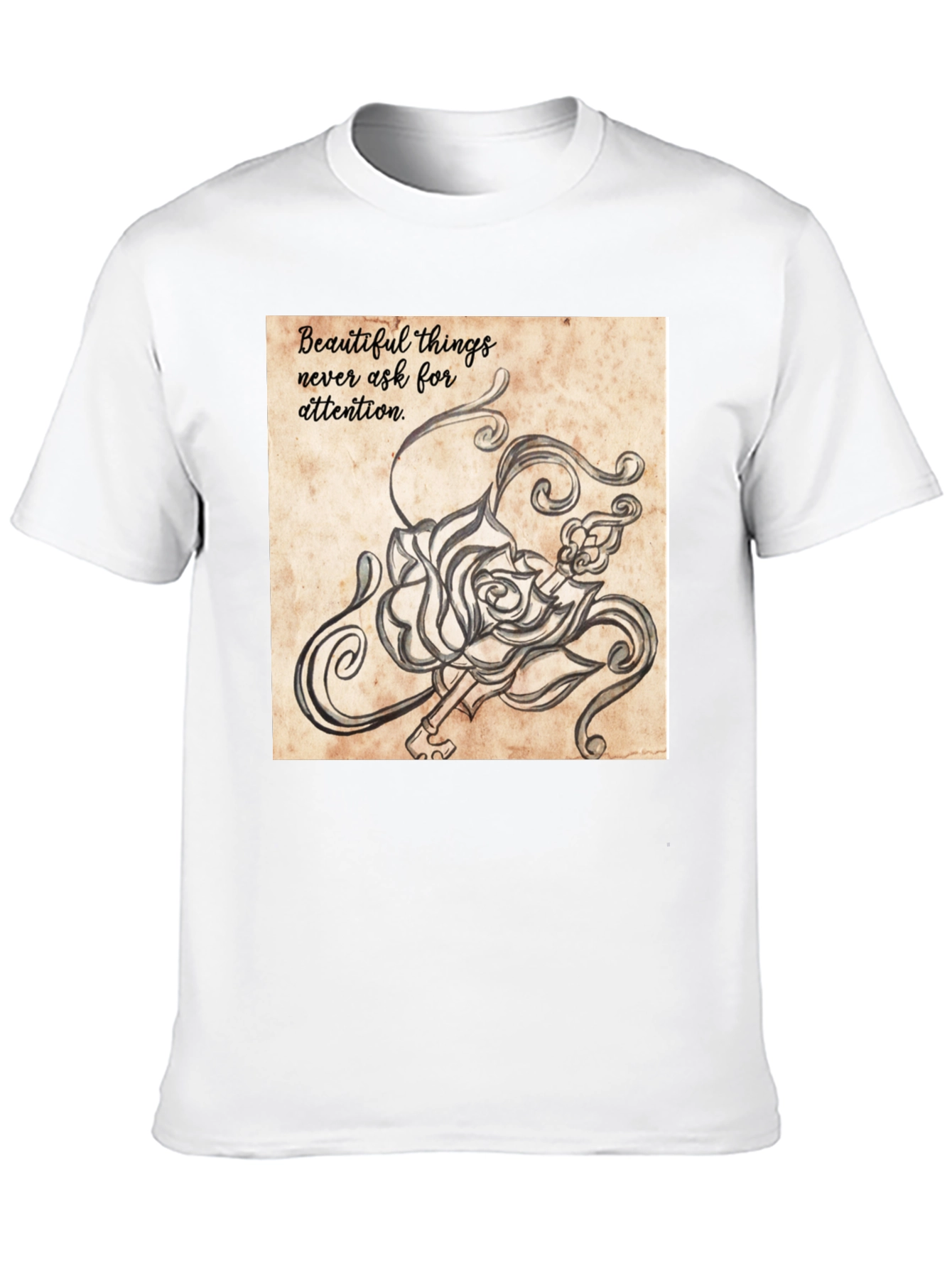 Black Rose and Key Graphic Tee view 10