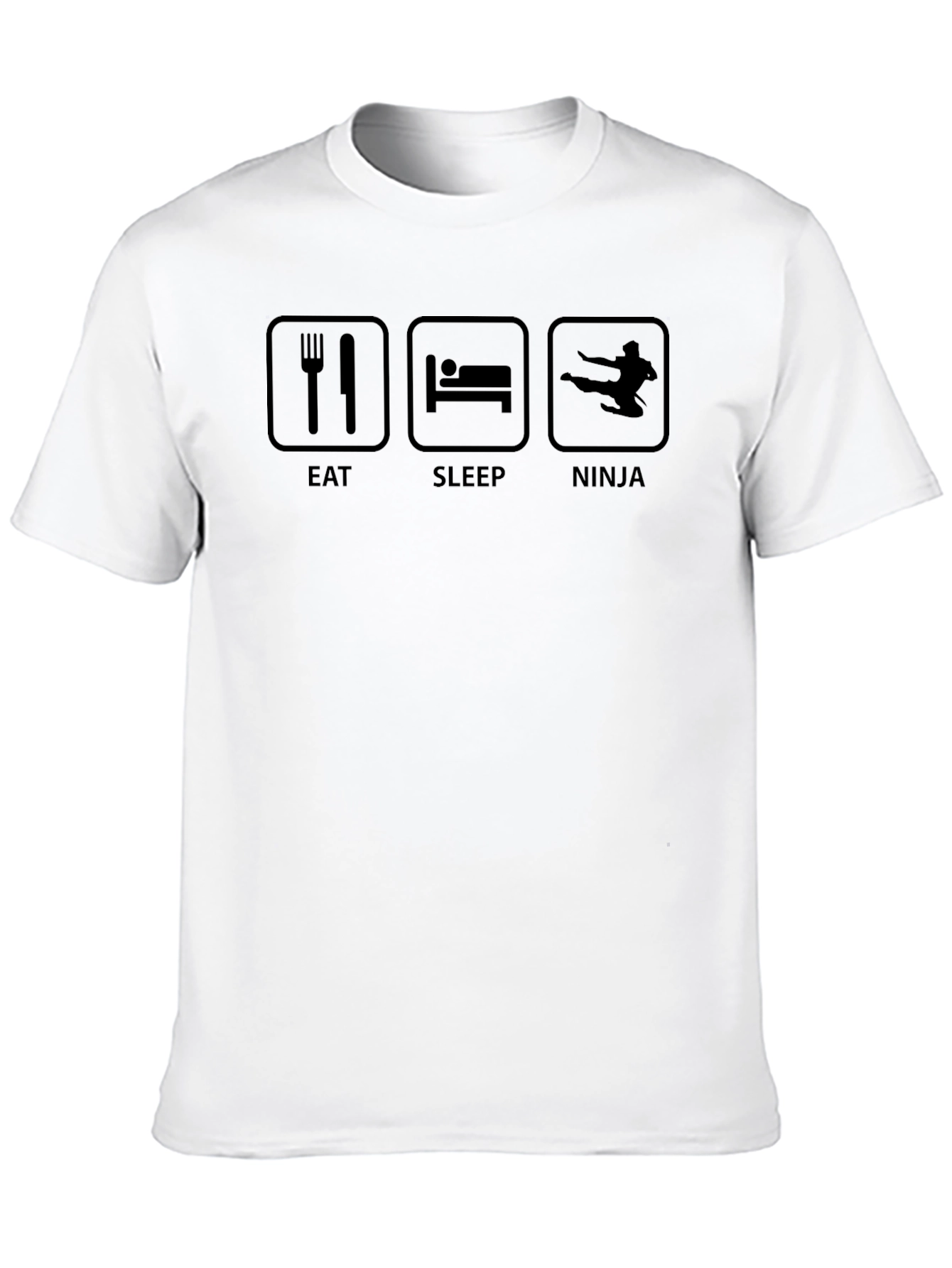 Black Eat Sleep Ninja Funny Graphic Tee - Black view 10