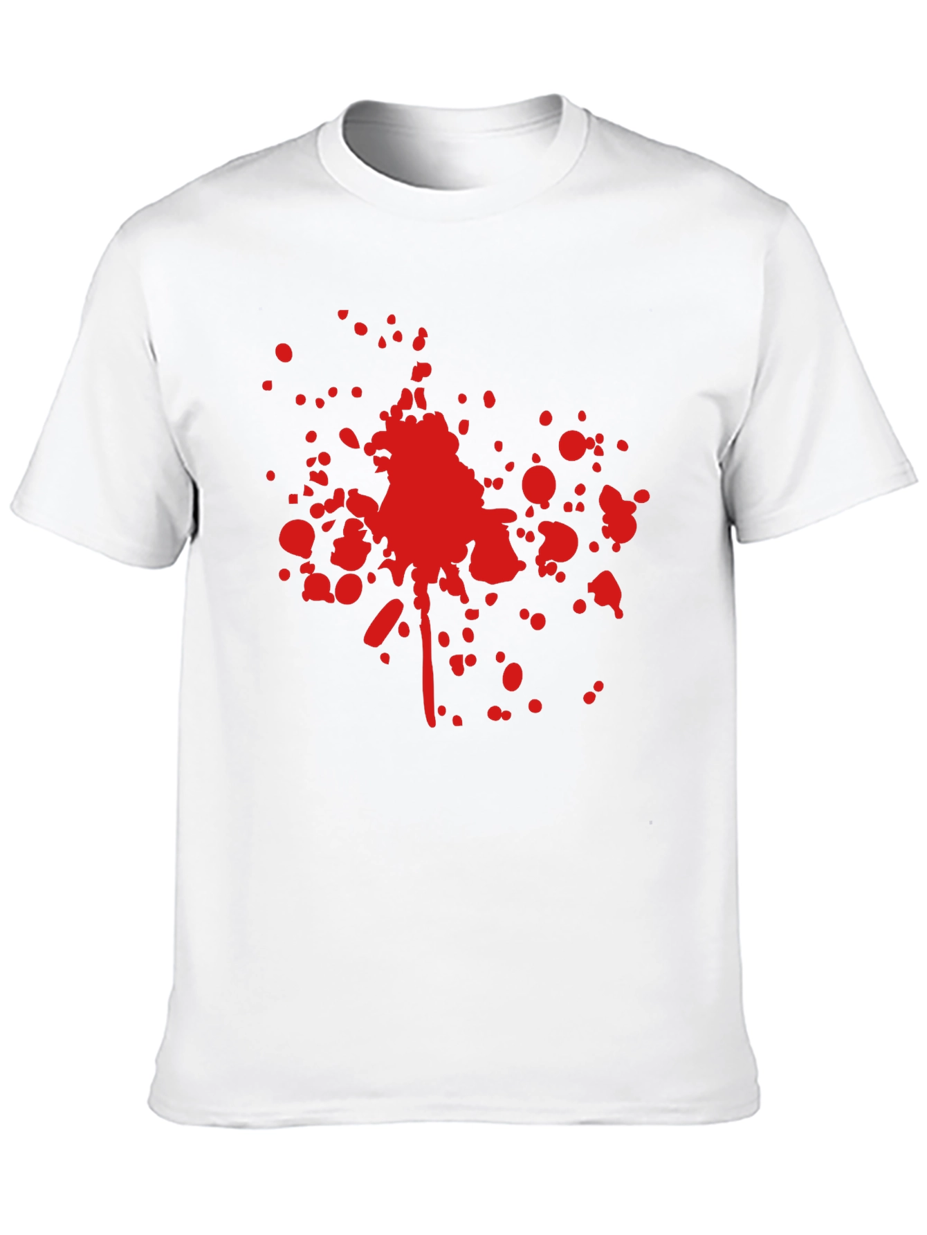Black Red Splatter Print Black T-Shirt view 10