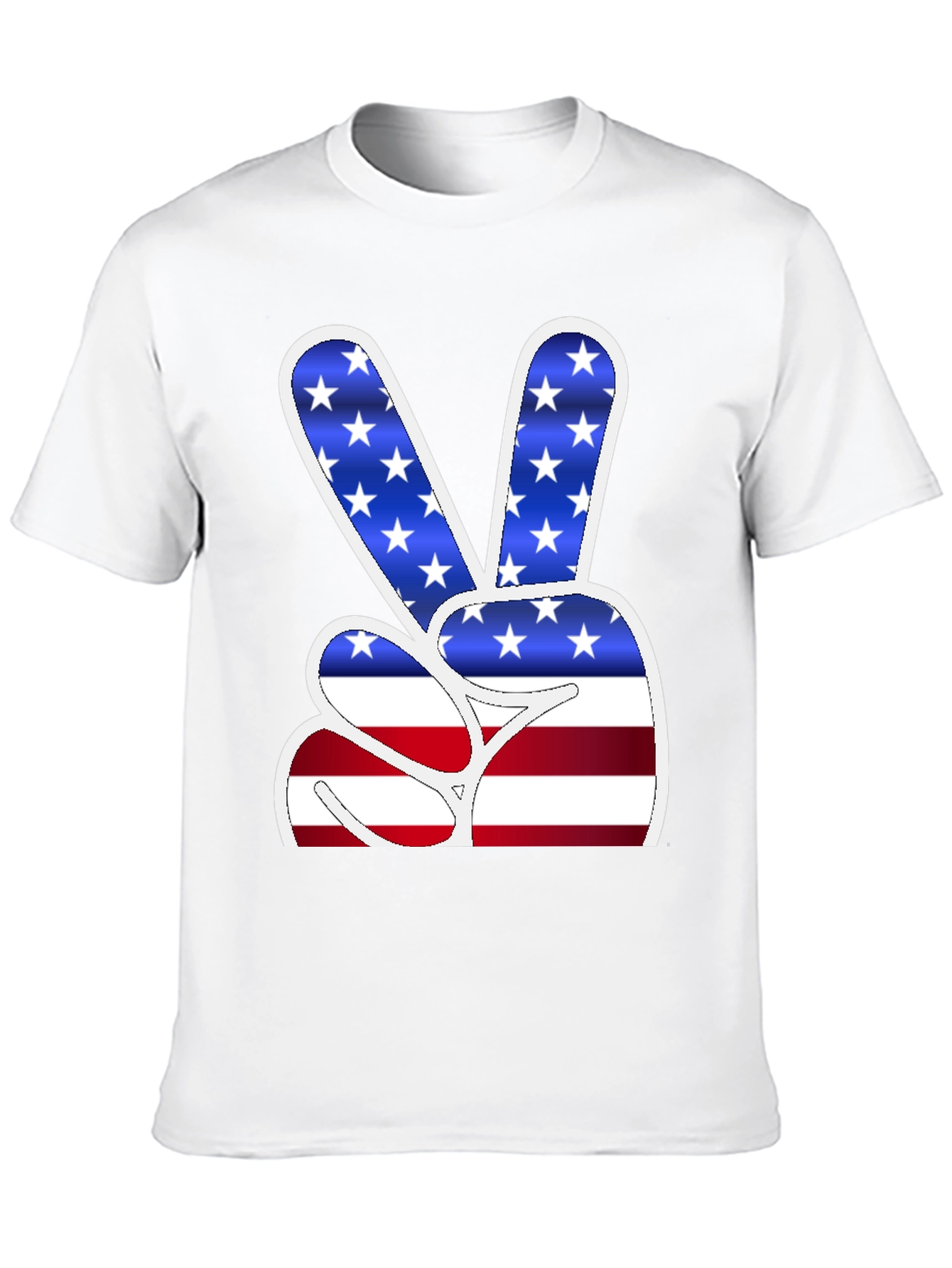Black American Flag Peace Sign Graphic T-Shirt view 10