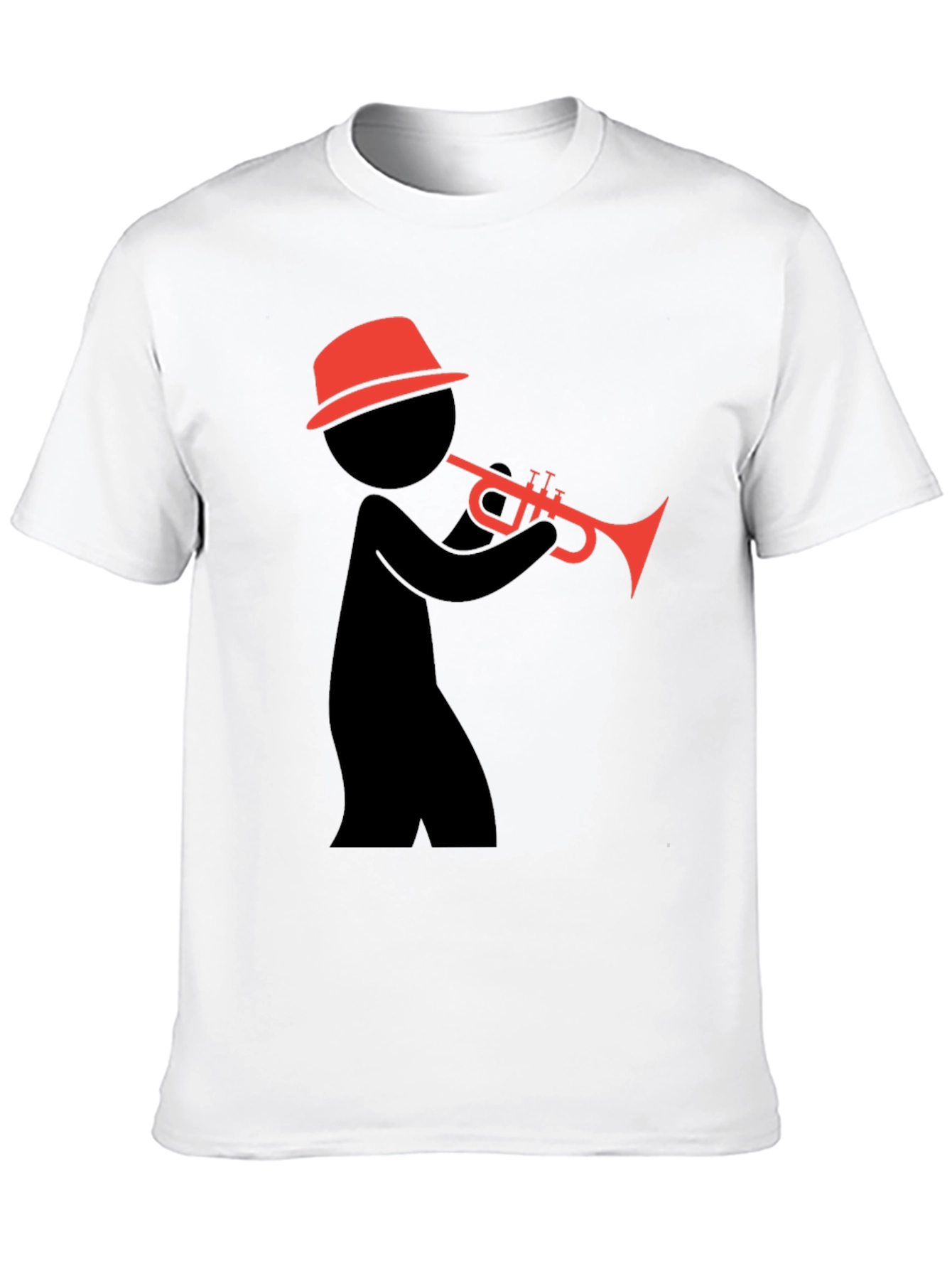 Black Cool Black T-Shirt with Trumpet Player Graphic view 10