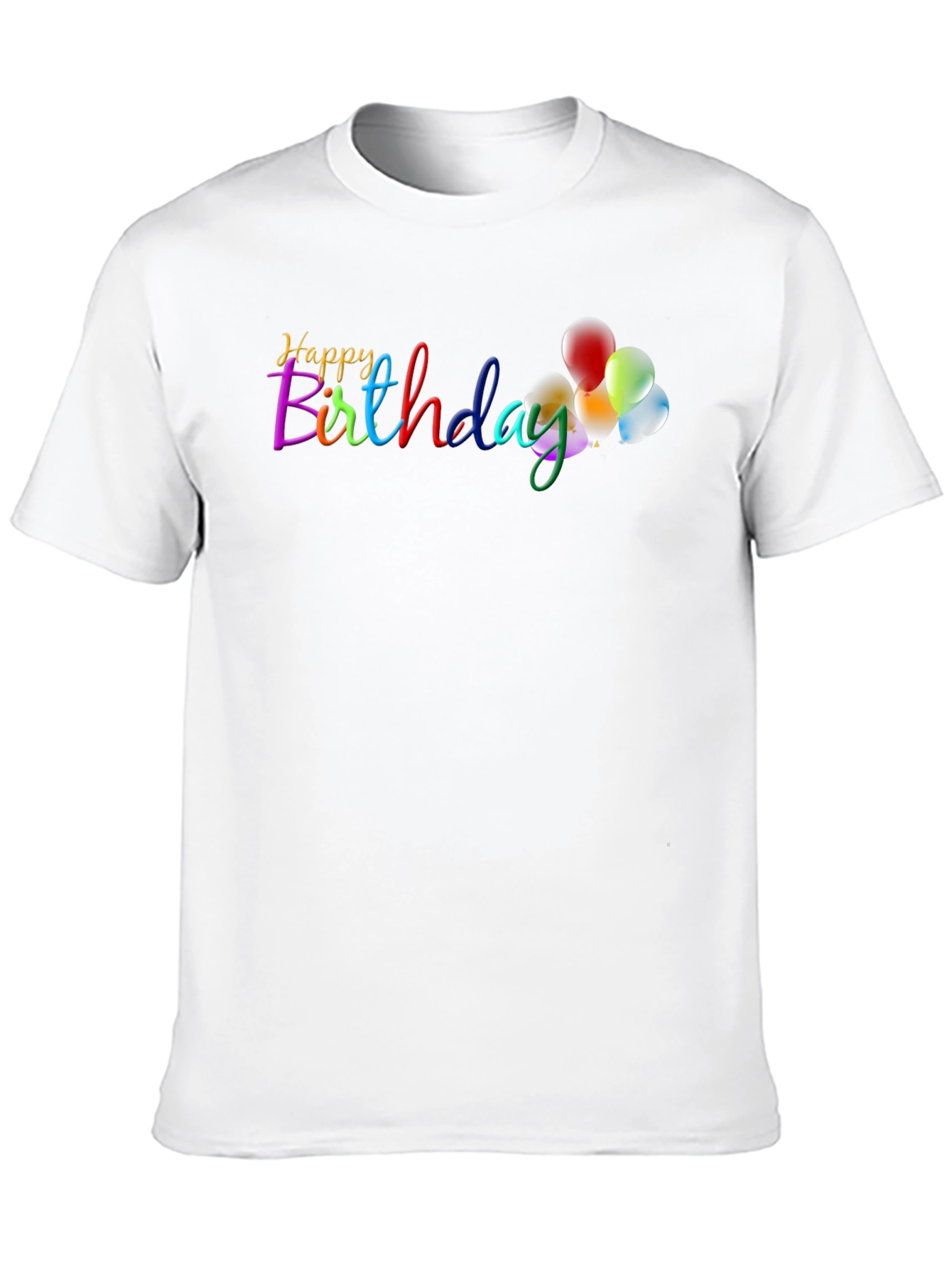 Black Happy Birthday Graphic T-Shirt - Colorful Balloons! view 10