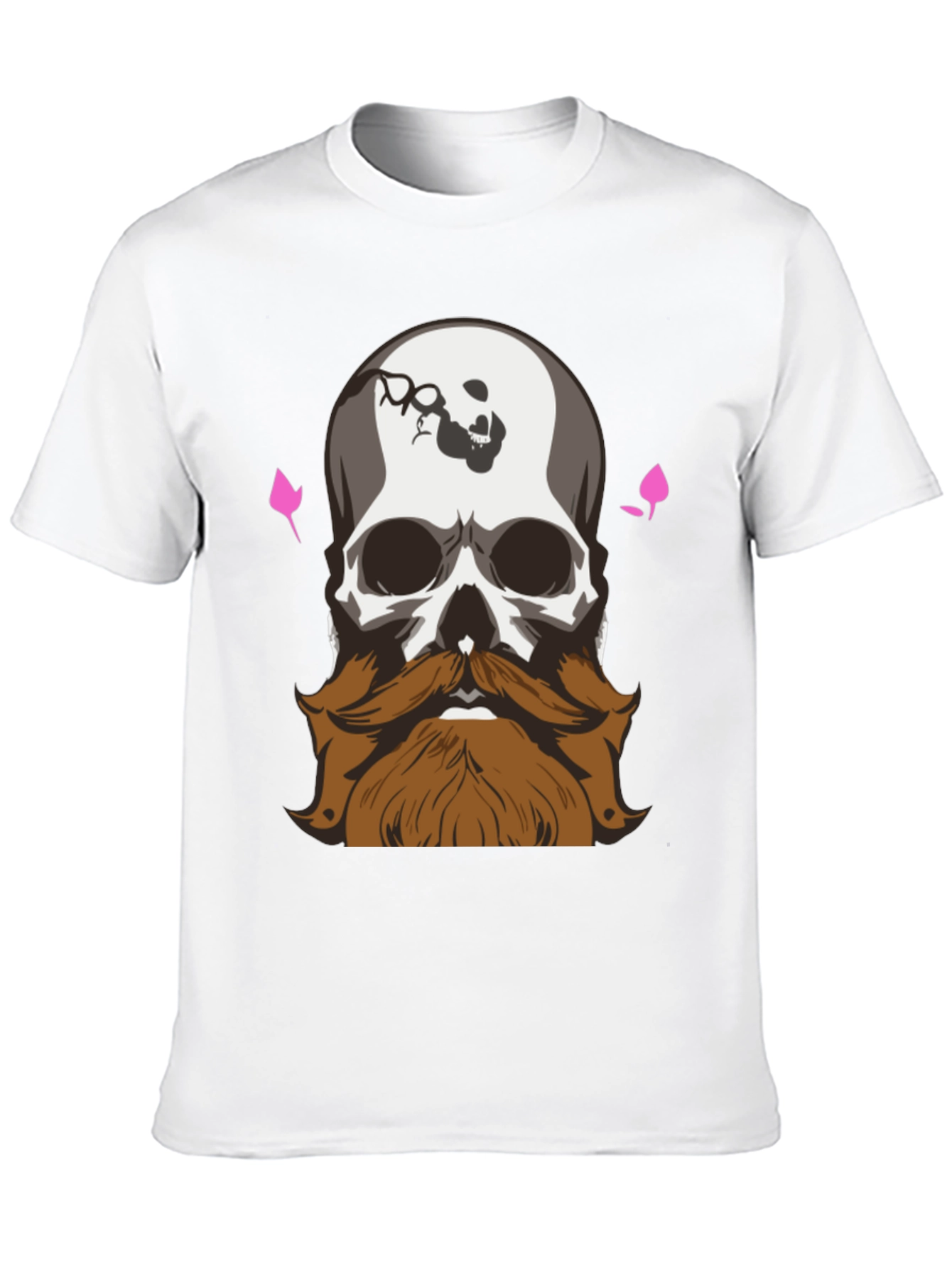 Black Skull and Beard Graphic Print T-Shirt view 10