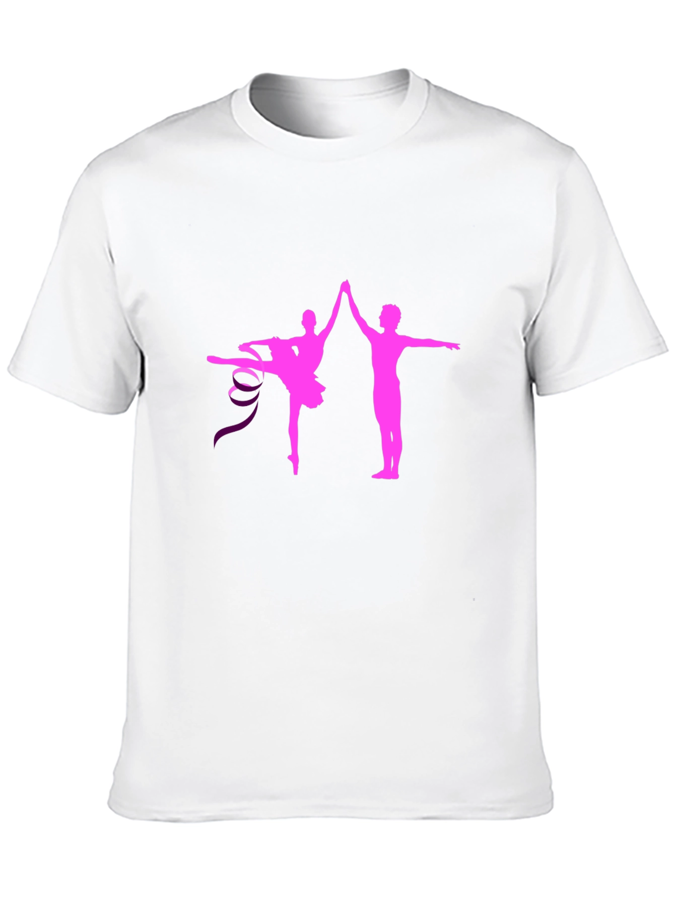 Black Ballet Dance Graphic Tee - Pink Silhouette view 10