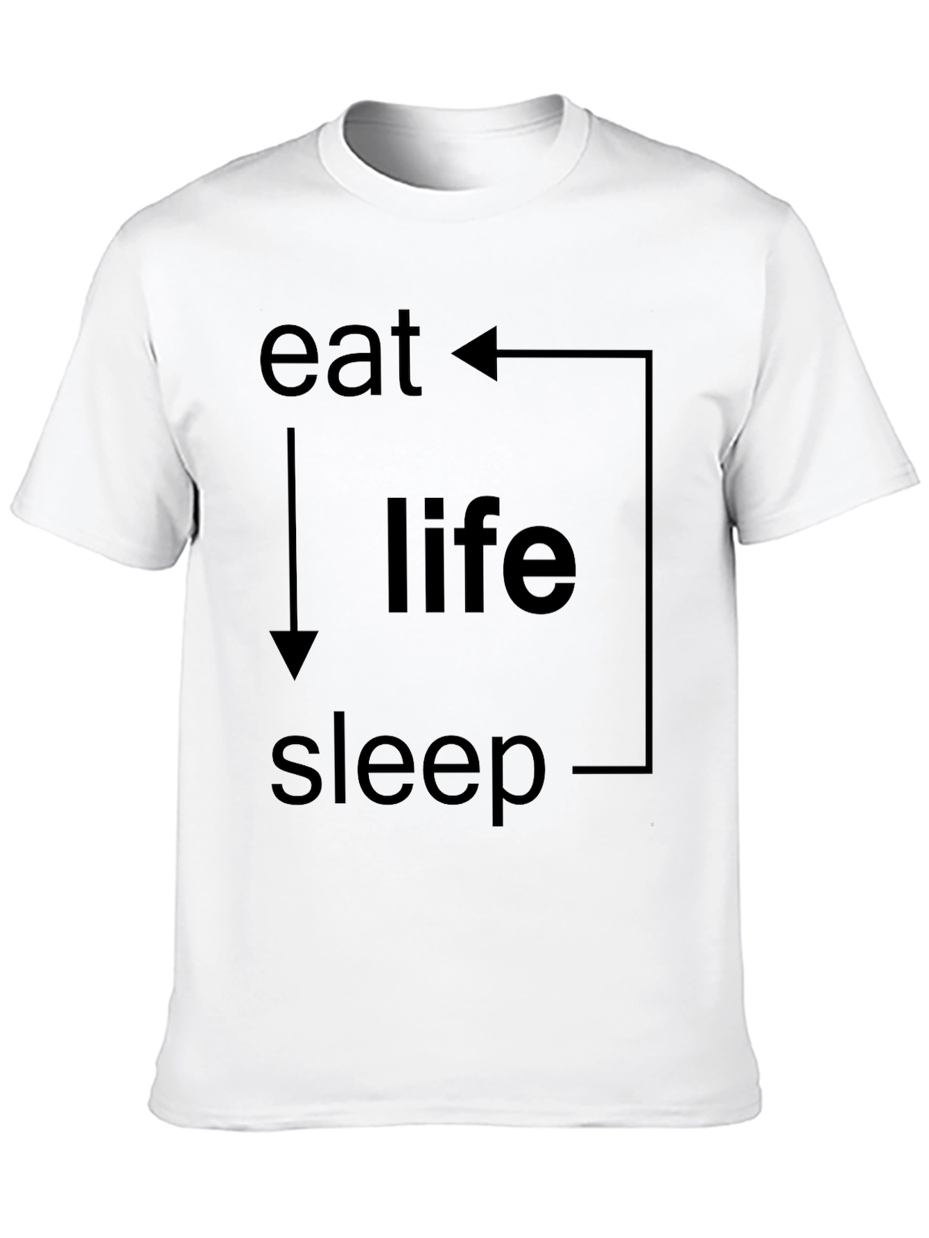 Black Eat Life Sleep Cycle Graphic T-Shirt view 10