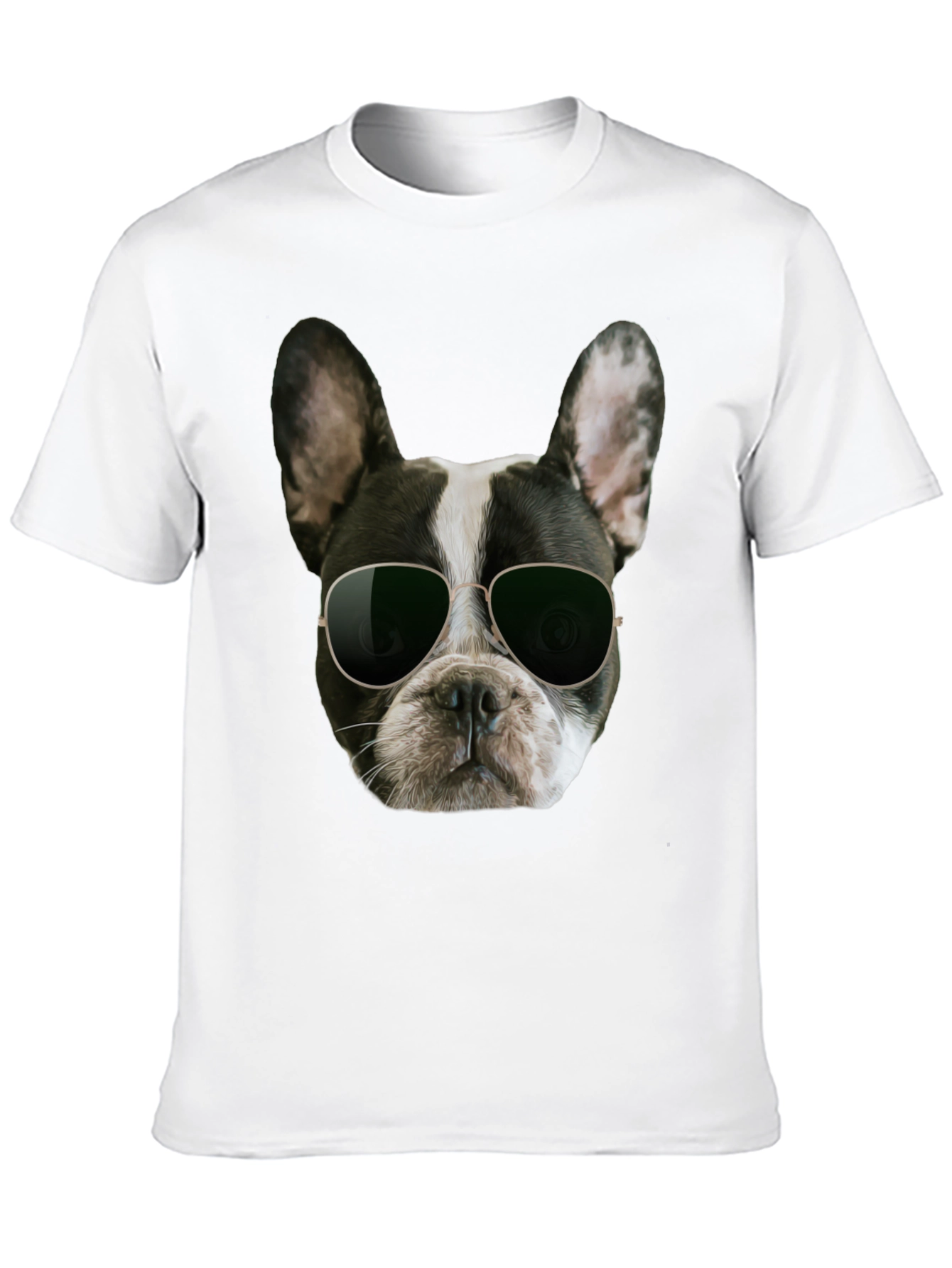 Black Cool Dog Graphic T-Shirt - Black Cotton Blend view 10