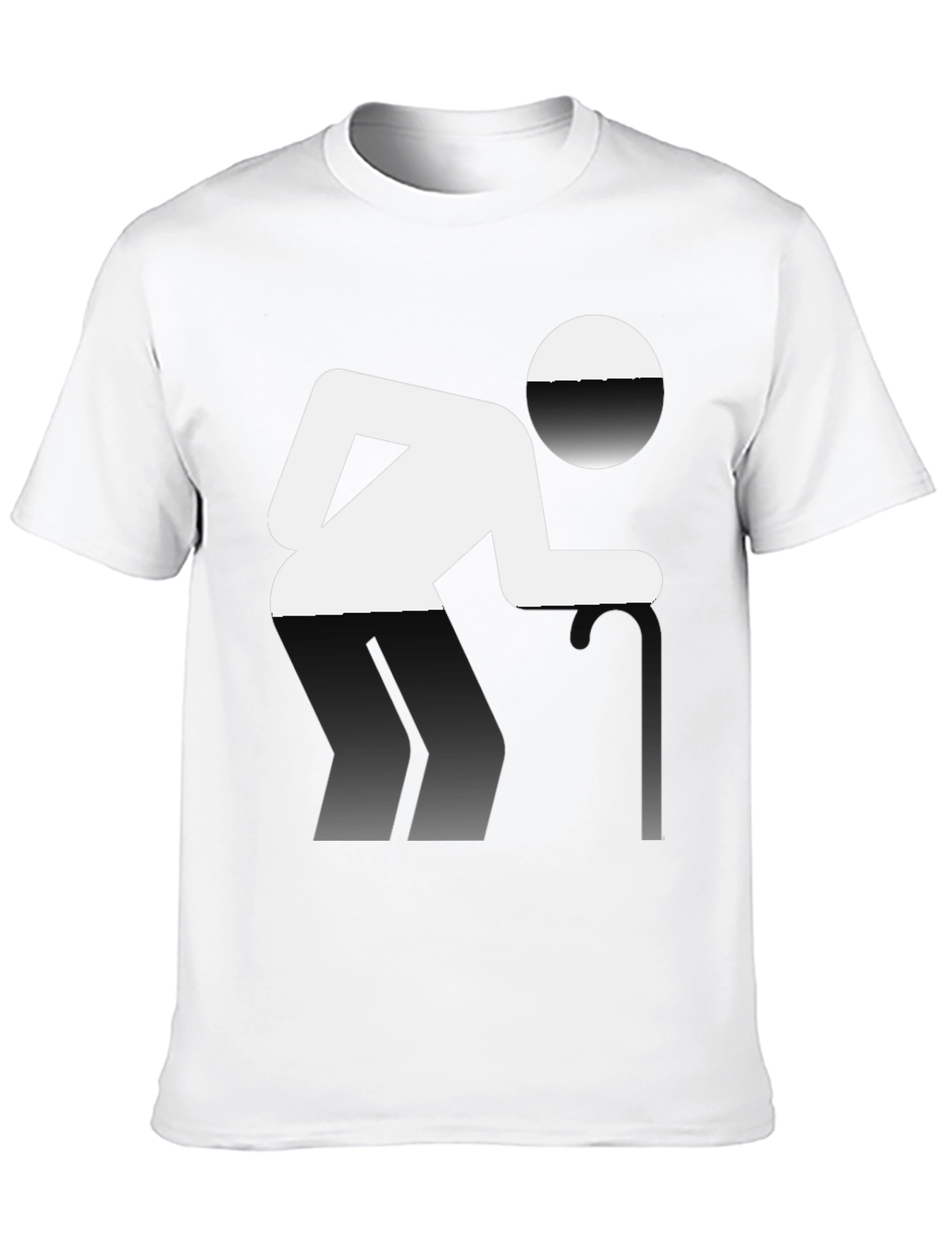 Black Novelty T-Shirt: Funny Pictogram Design, Black Cotton Tee view 10