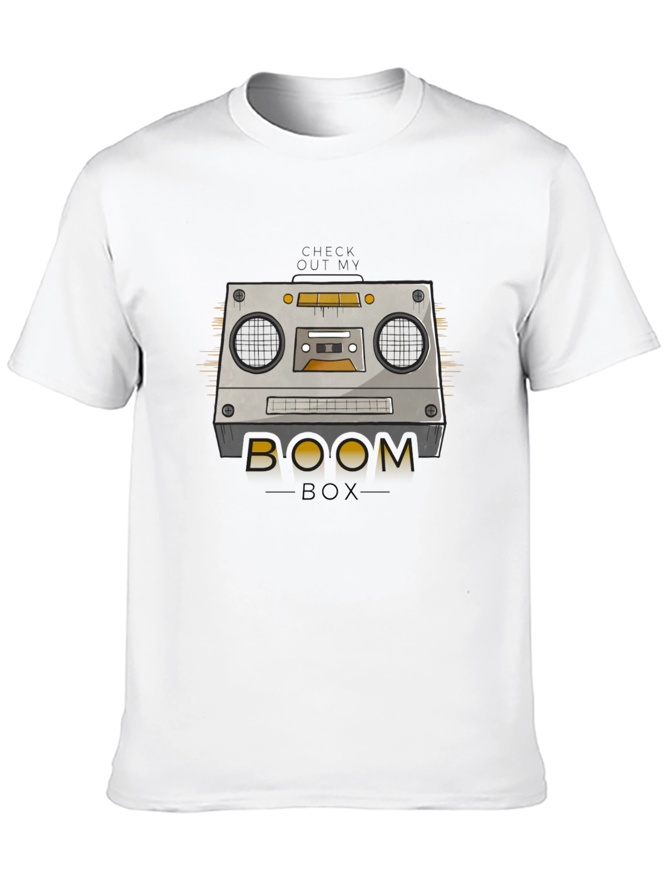 Black Retro Boombox Graphic T-Shirt - Vintage Music Style view 10
