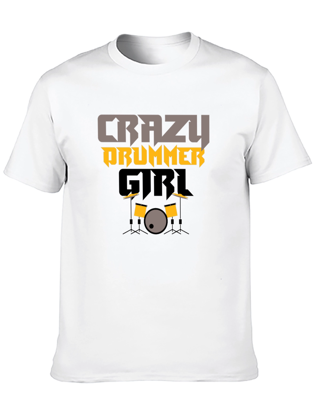 Black Crazy Drummer Girl Graphic Tee view 10
