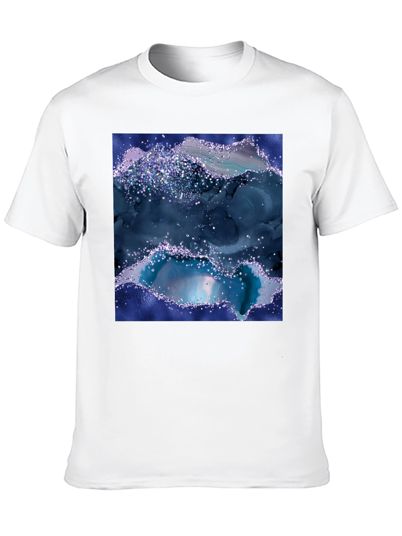 Black Celestial Glitter Graphic Tee - Black Cotton Blend view 10