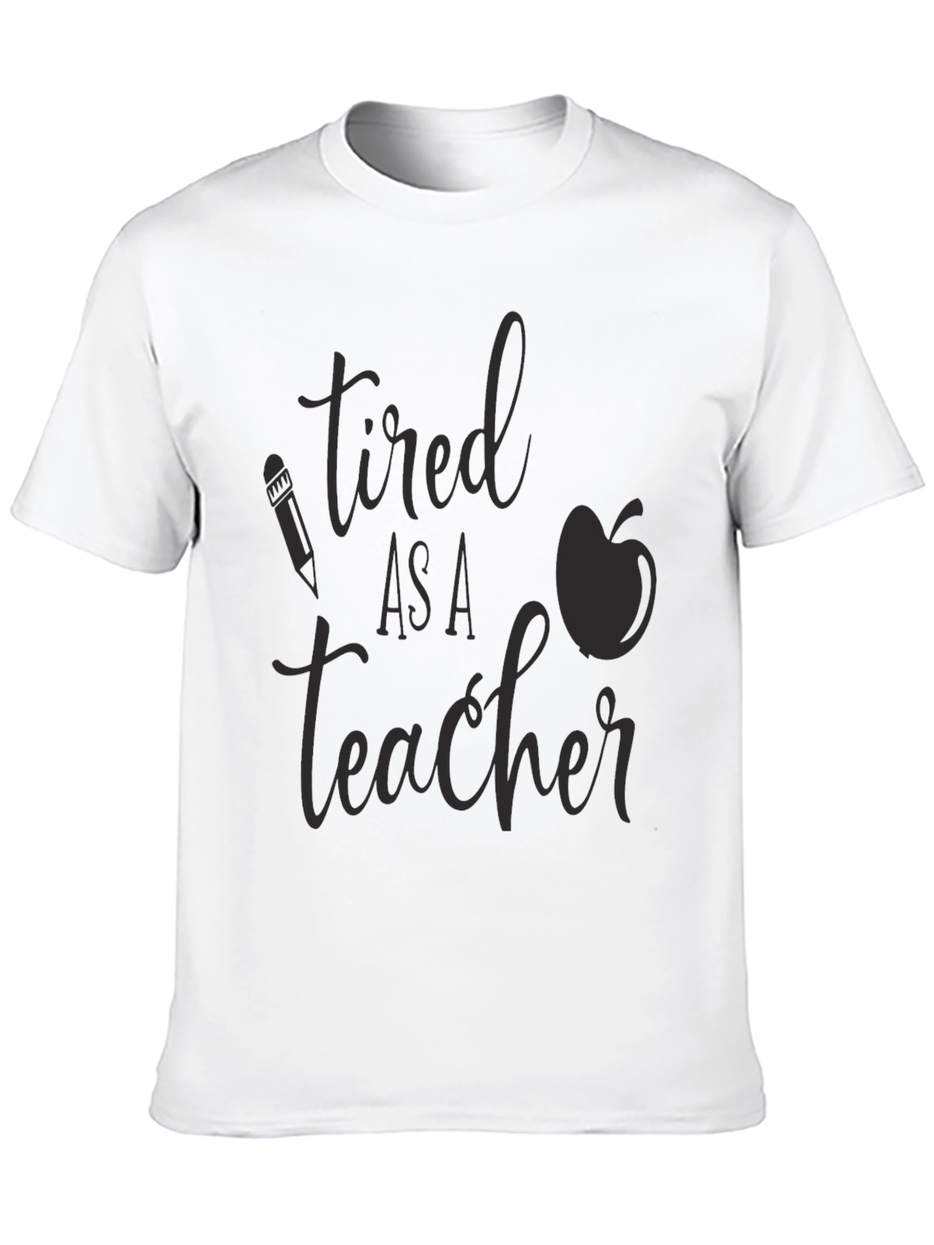 Black Tired As a Teacher Graphic Tee view 10