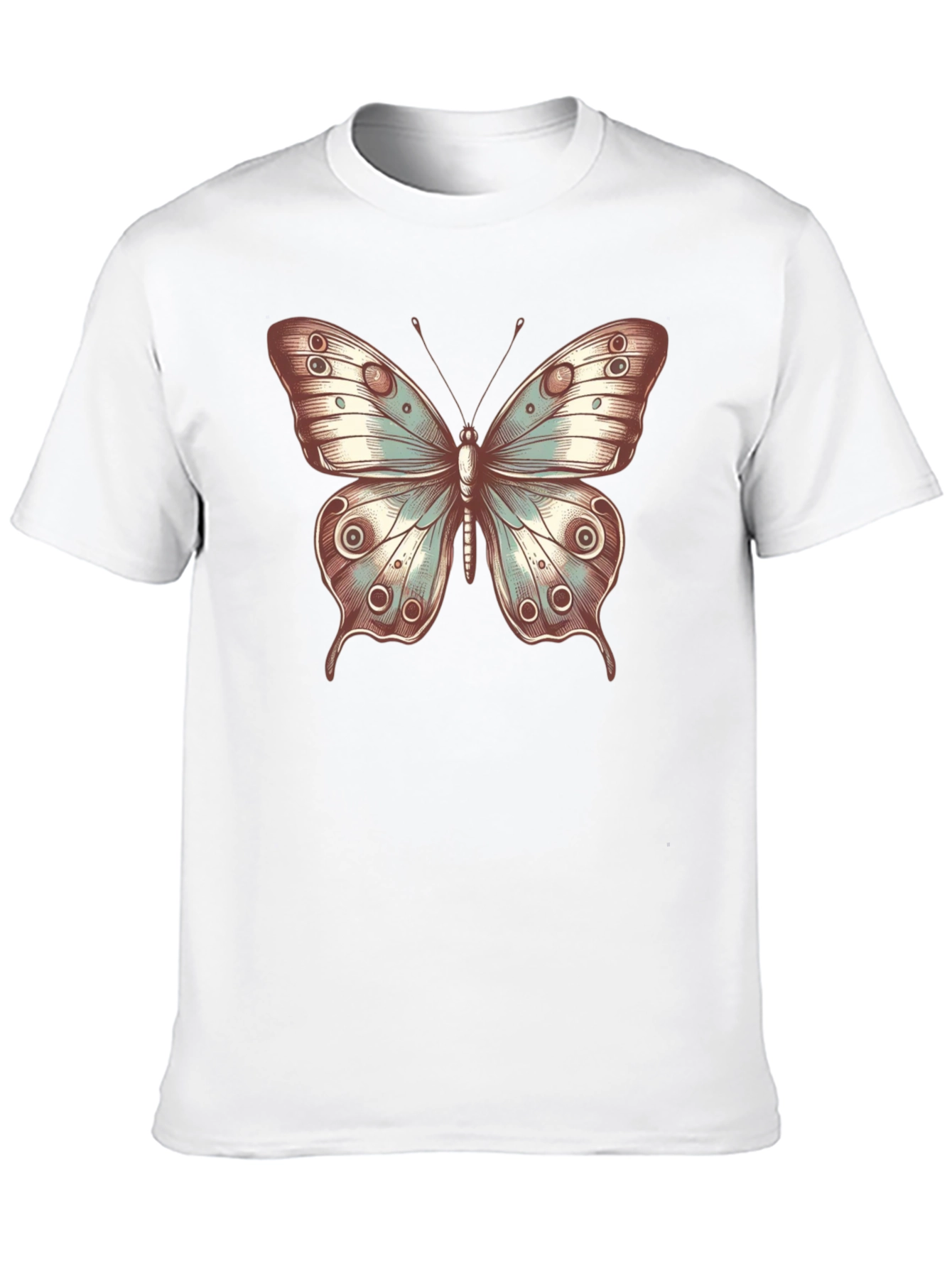 Black Butterfly Print Crew Neck T-Shirt - Stylish Casual Tee view 10