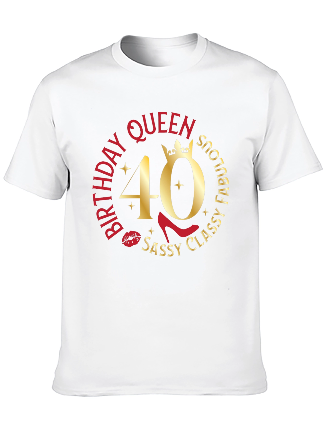 Black Birthday Queen 40th Sassy Classy Fabulous T-Shirt view 10