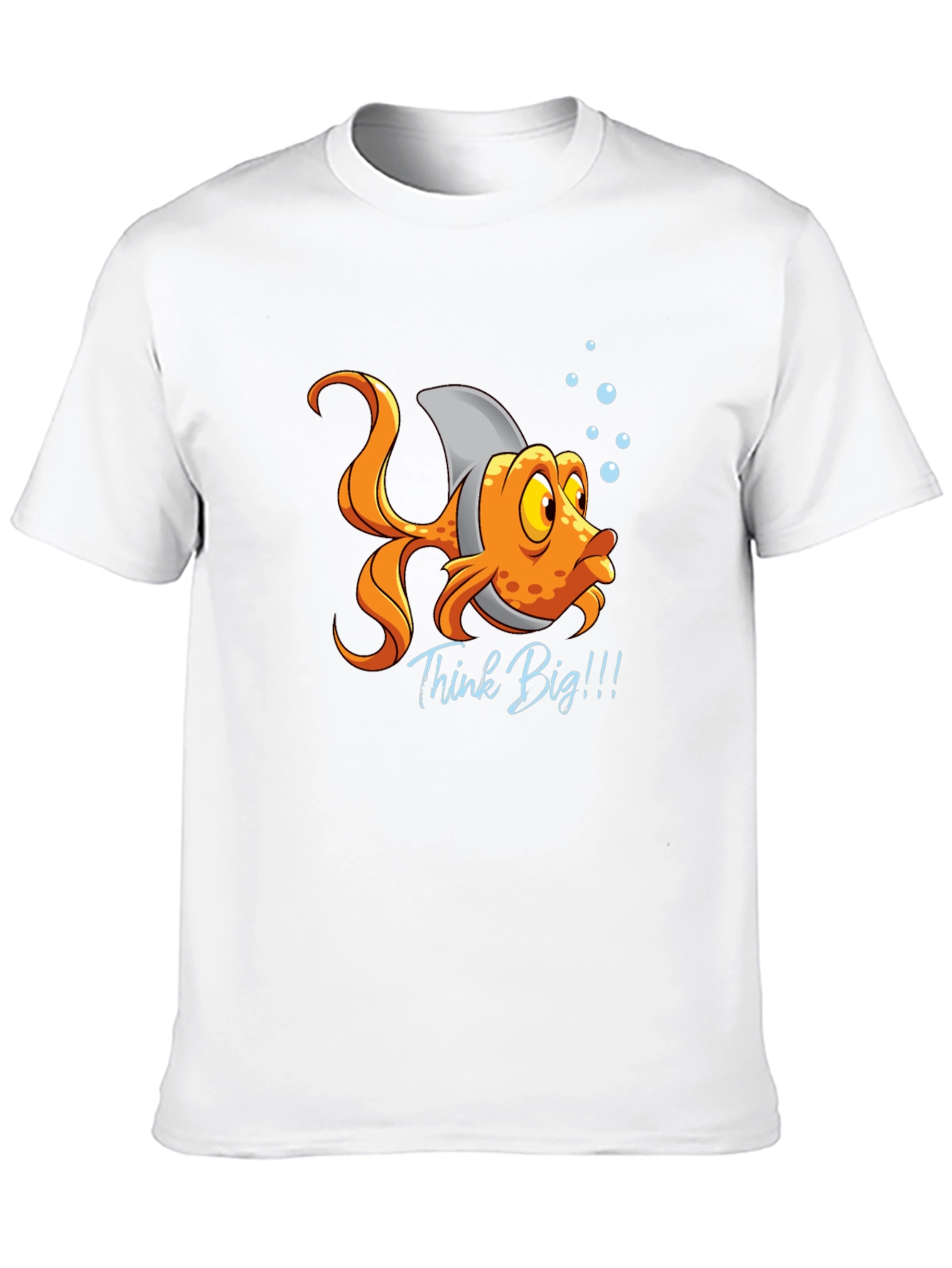 Black Think Big! Fish with Shark Fin T-Shirt view 10