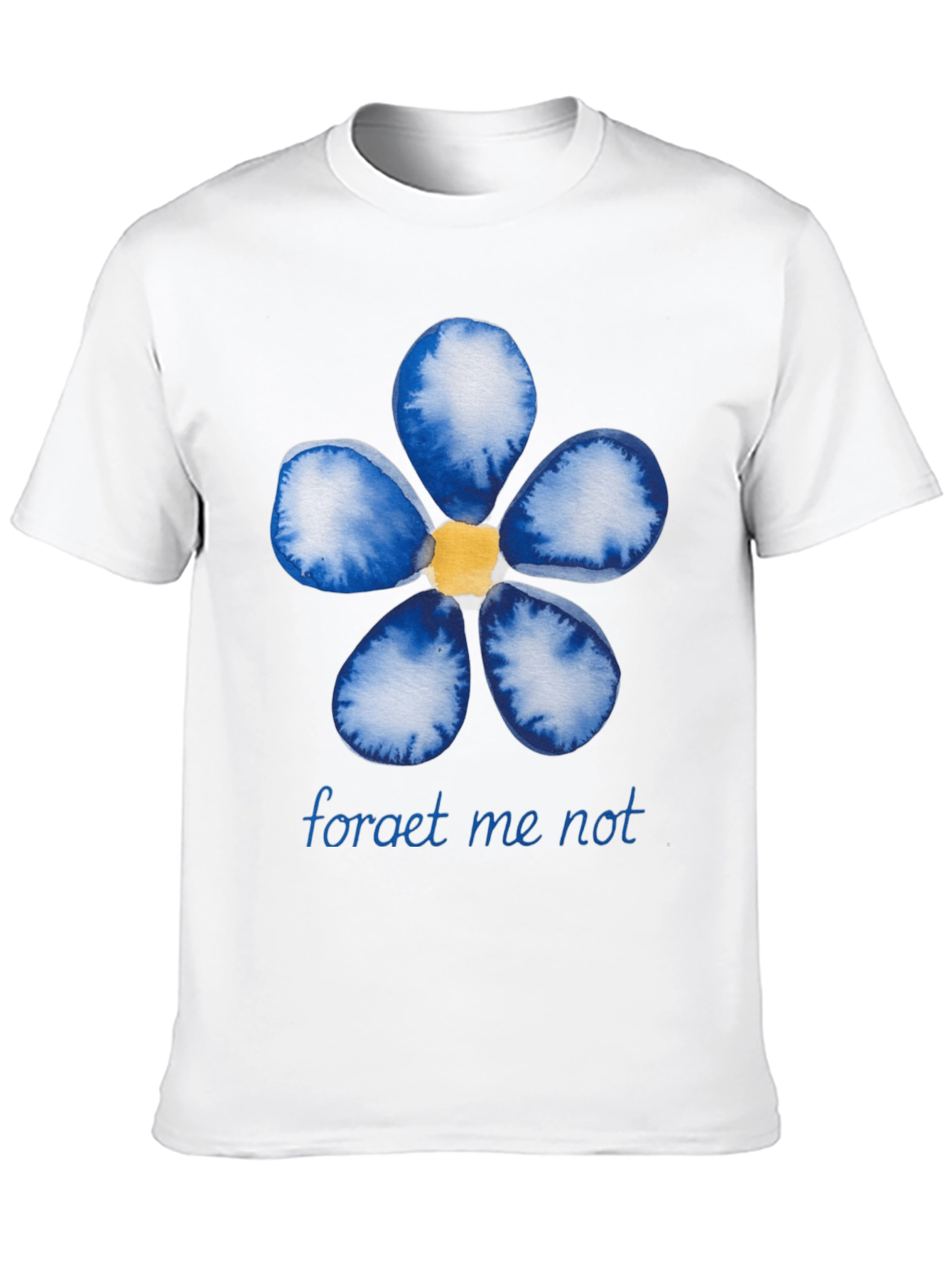 Black Forget-Me-Not Flower Graphic Black T-Shirt view 10