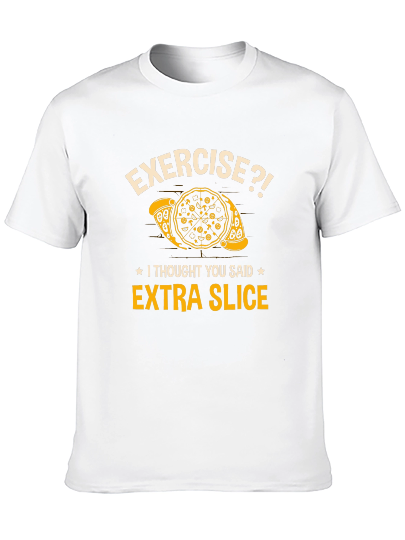Black Funny Pizza Lover T-Shirt - Exercise? Extra Slice! view 10