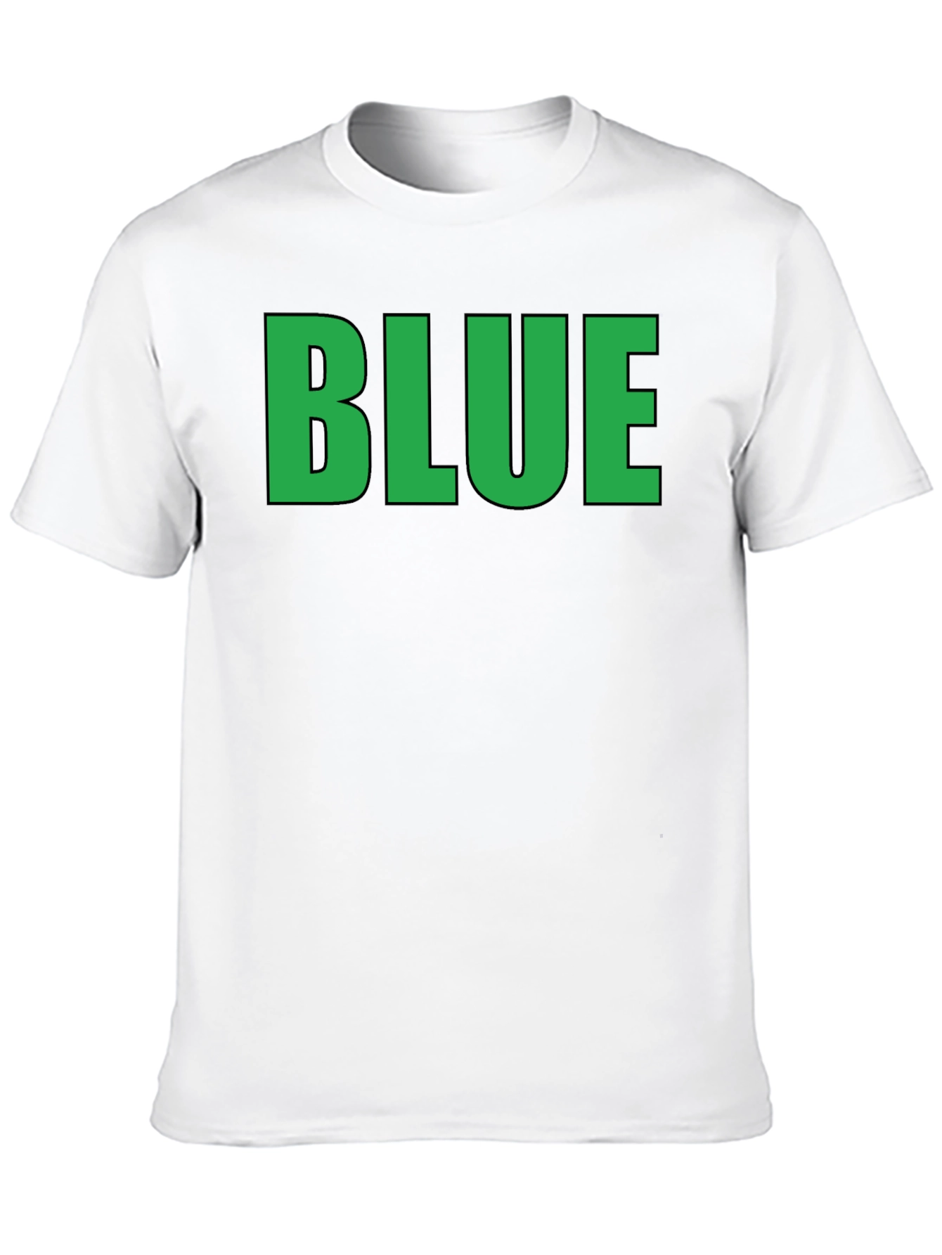 Black Funny Graphic Tee - BLUE (Green Text) - Adult T-Shirt view 10