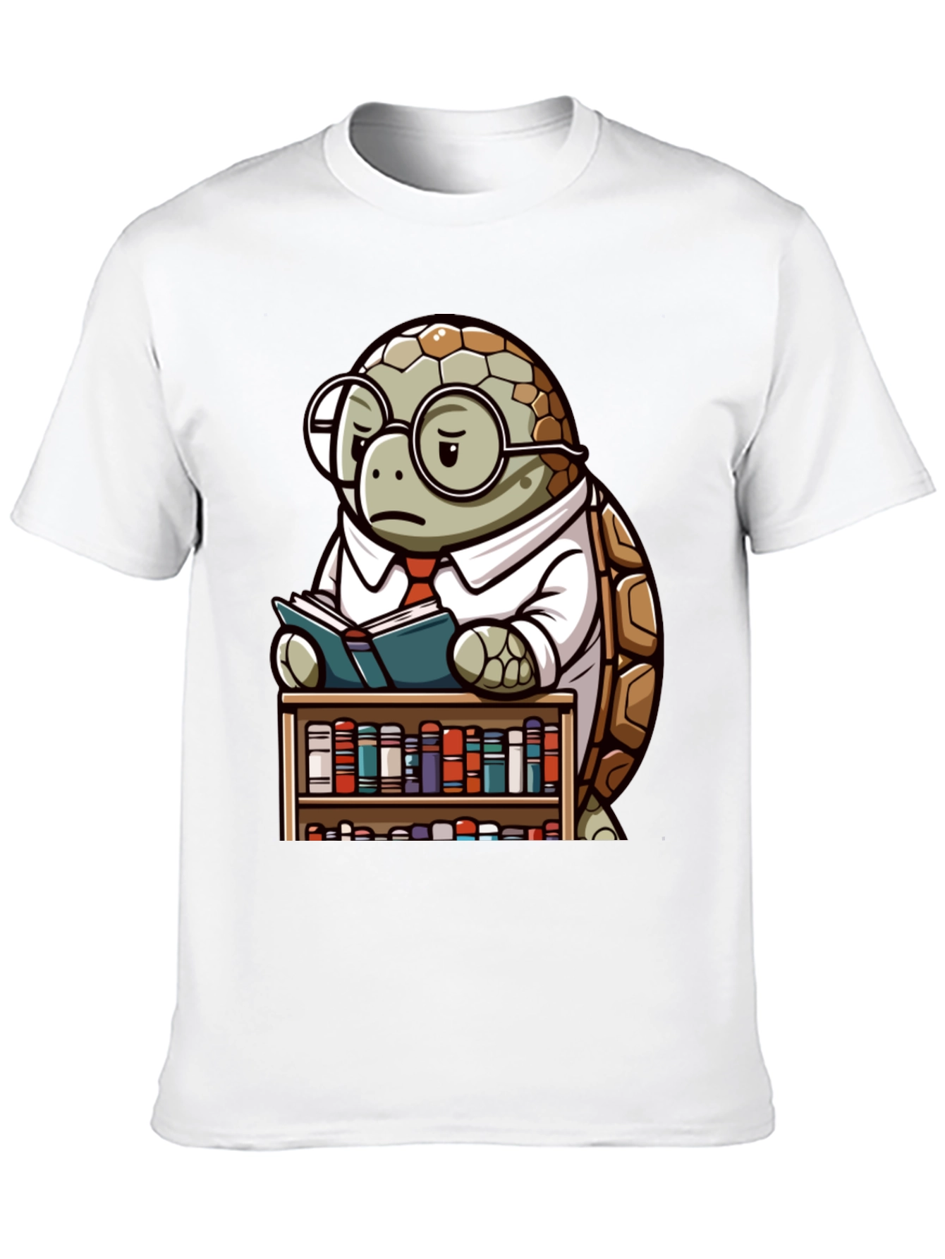 Black Smart Turtle Graphic T-Shirt - Book Lover Tee view 10