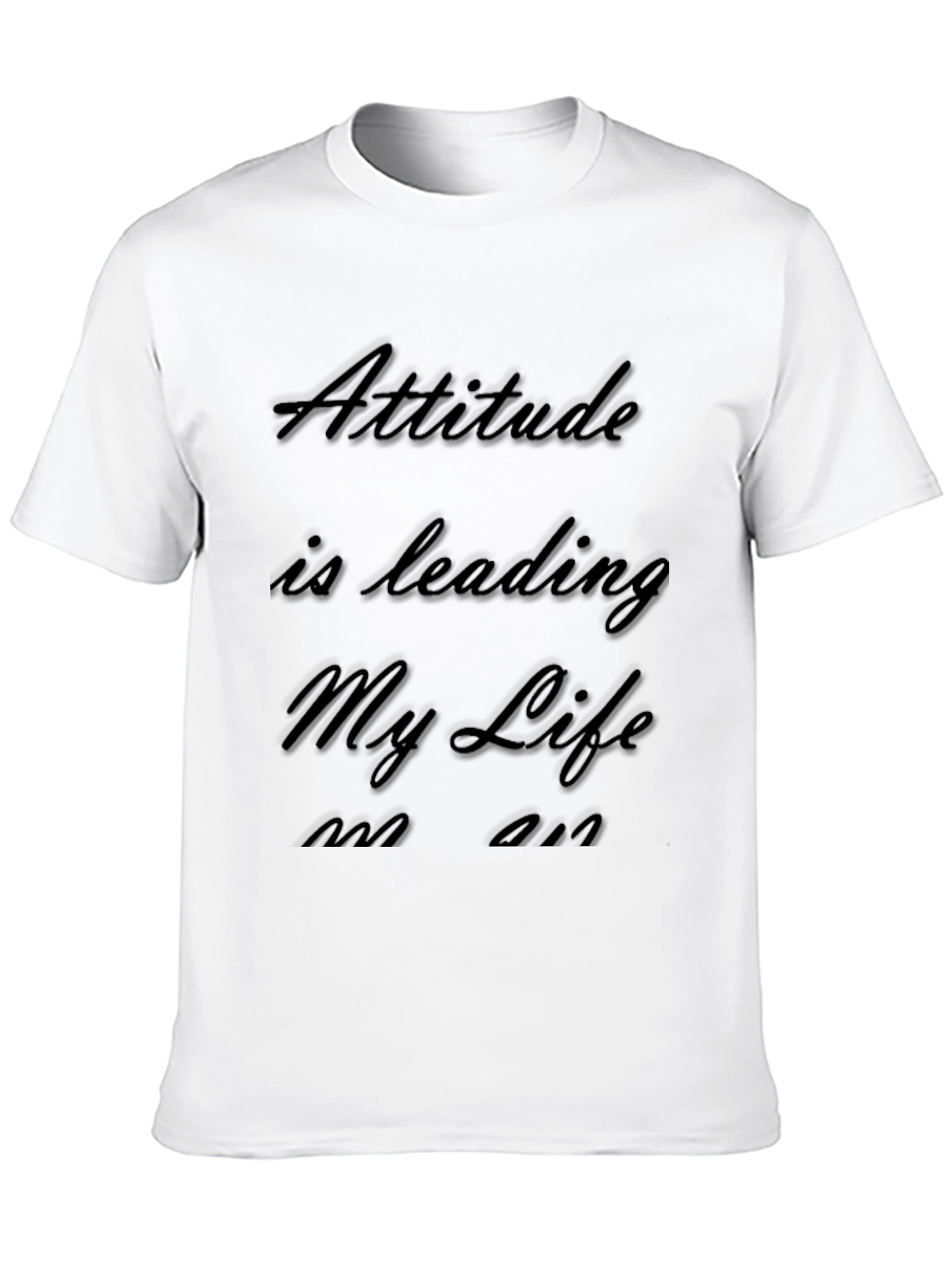 Black Attitude Is Leading My Life Embossed T-Shirt view 10